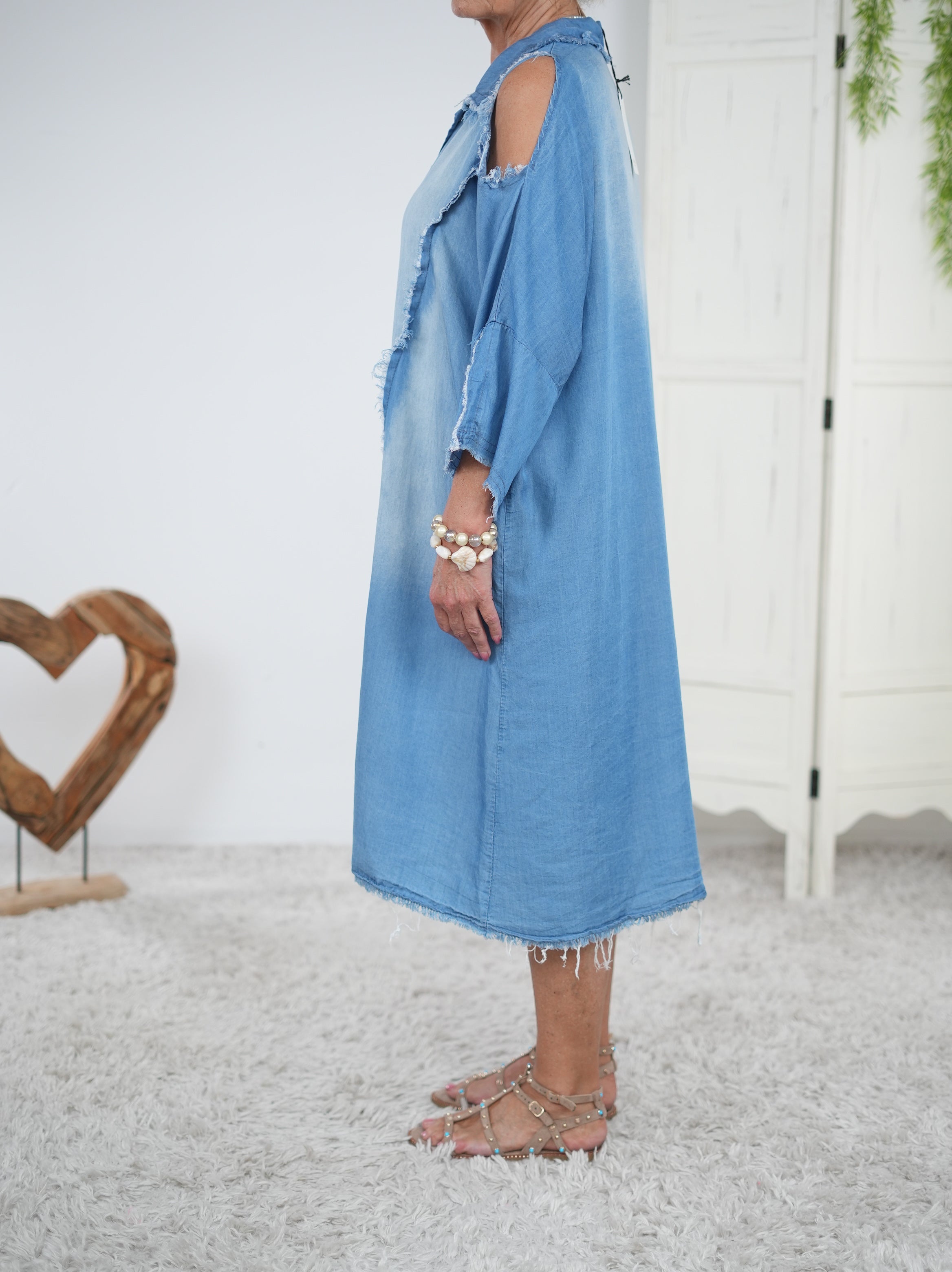Luftiges Kleid im Jeans Look