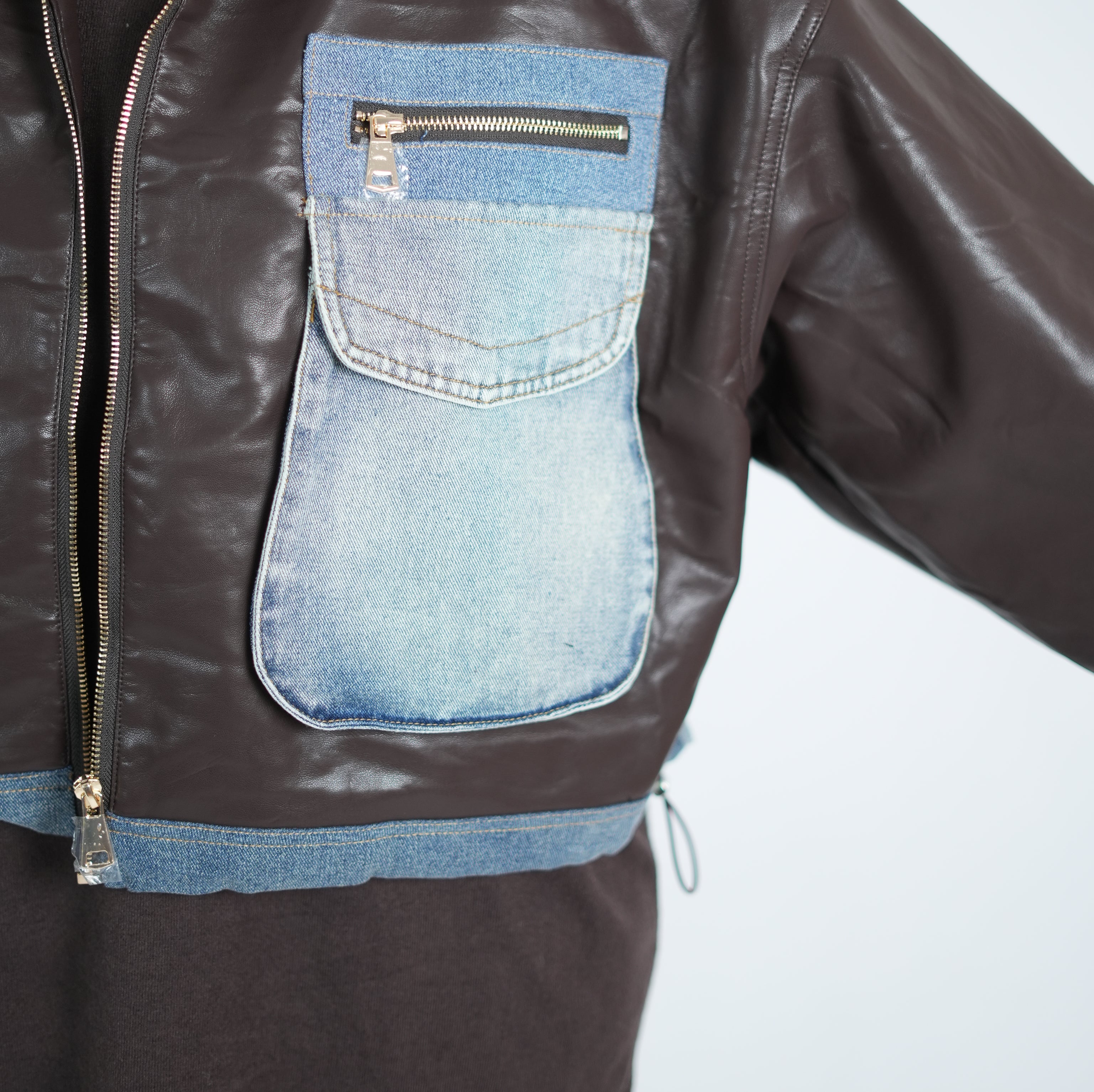 oversize Kunstlederjacke ~jeans~