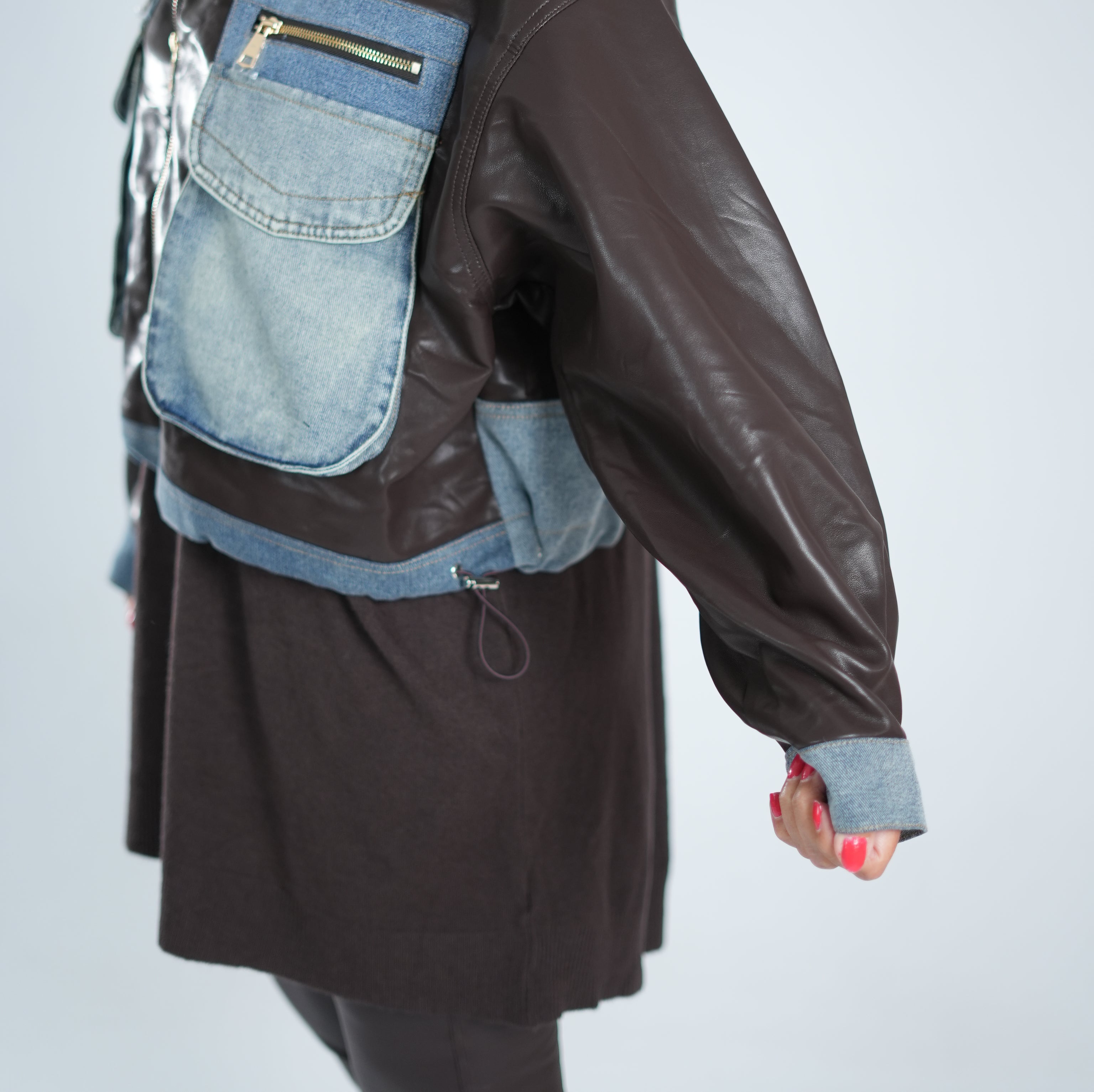 oversize Kunstlederjacke ~jeans~