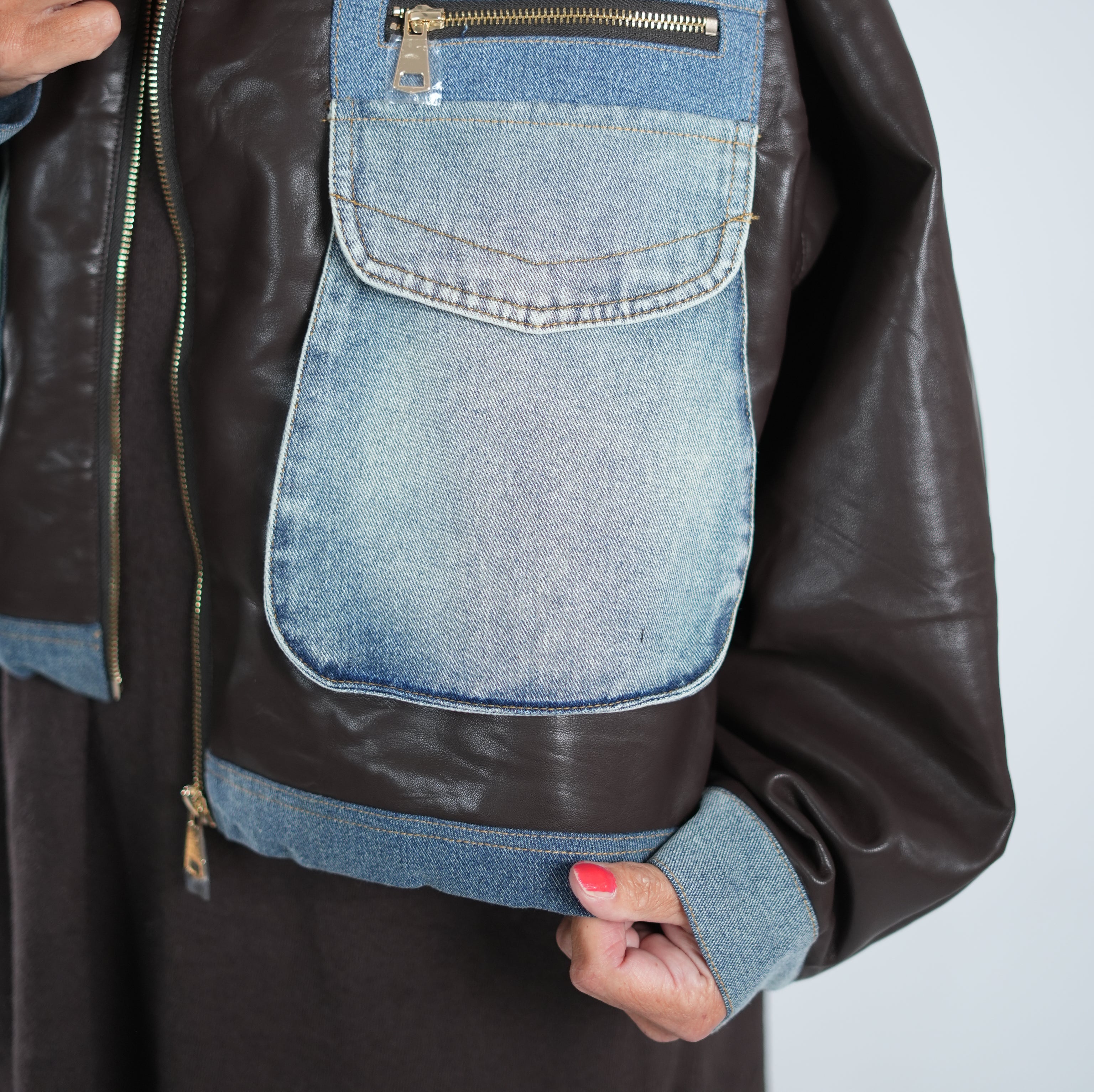 oversize Kunstlederjacke ~jeans~