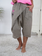 Leinen Baggy mit Totenkopf Print