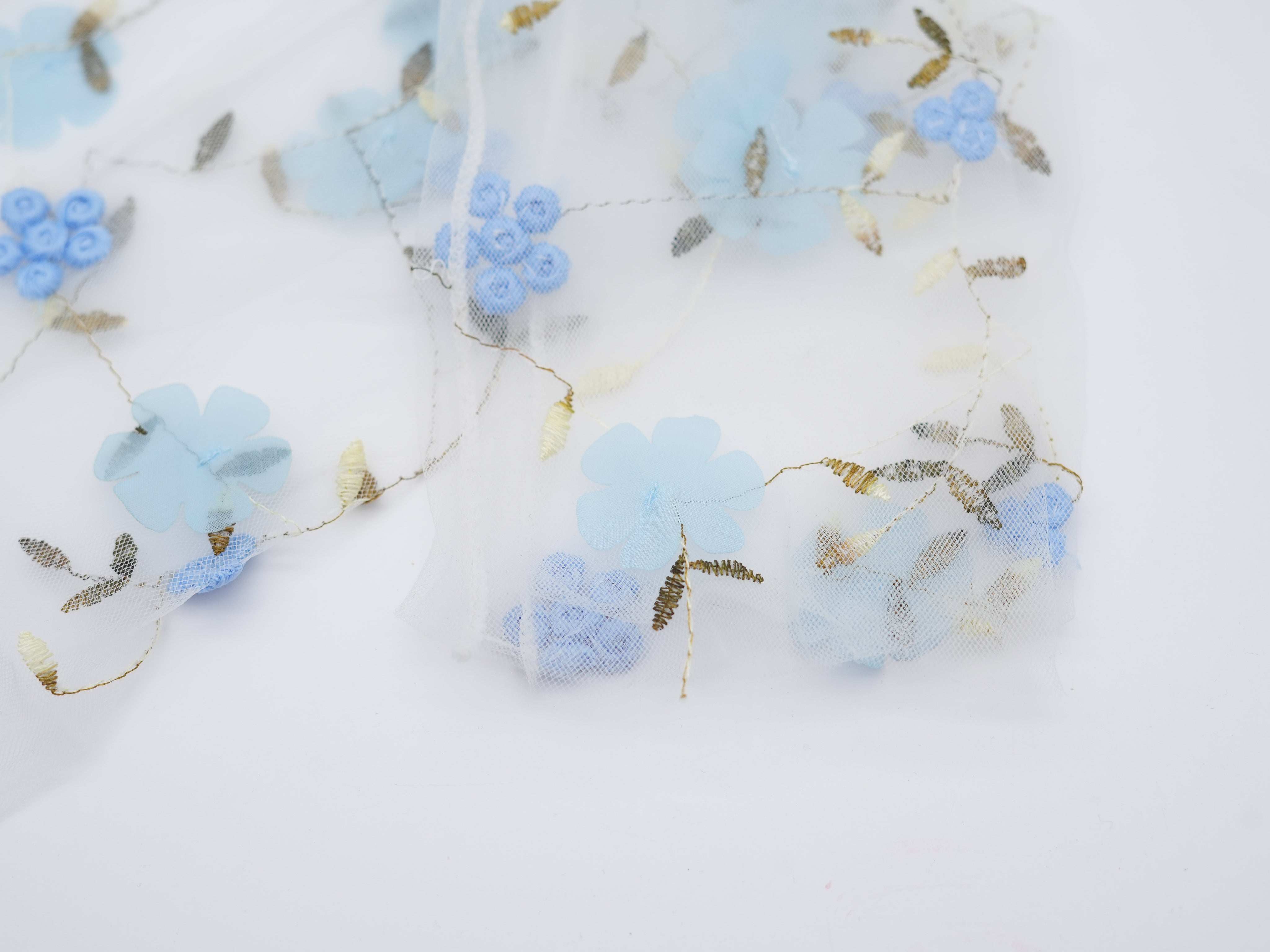 transparente Socken mit blauen Akzenten