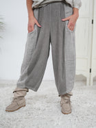 Culotte Hose mit großen Eingriffstaschen und Gummizug