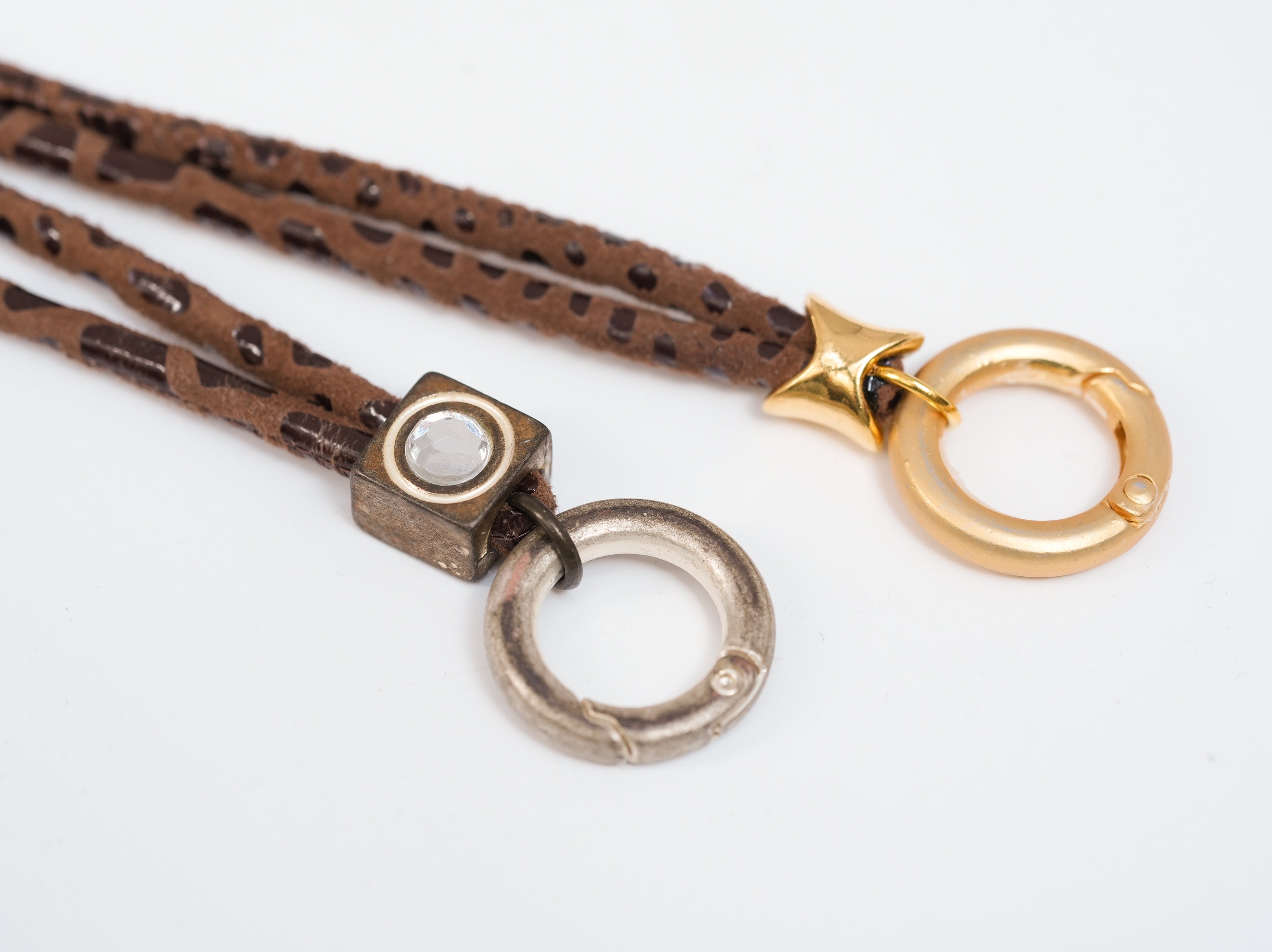 SchauTime Wechselkette, Leder schoko Sahara | Schmuckstein