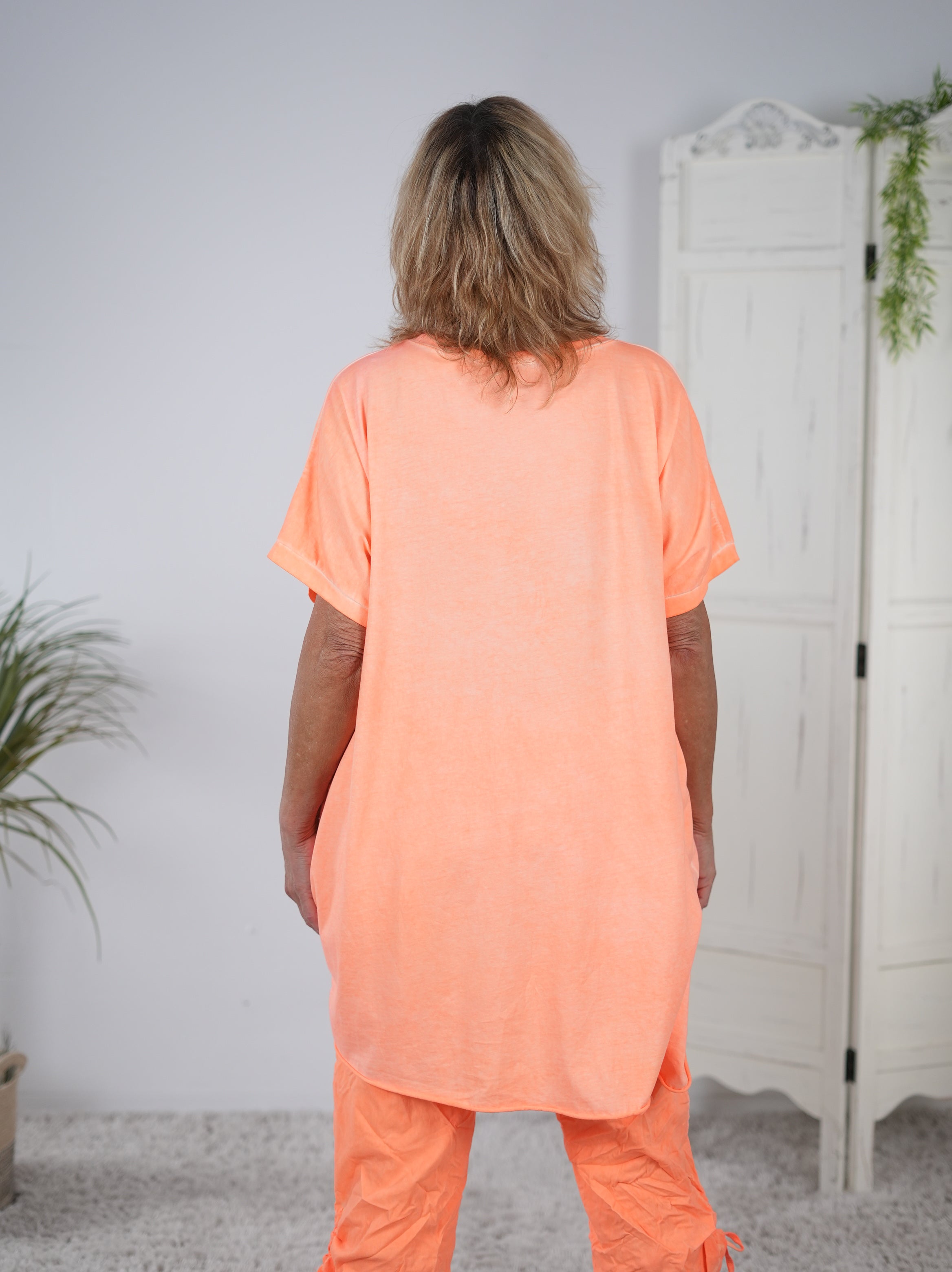 oversize Shirt mit Skull Print und Strasssteinen