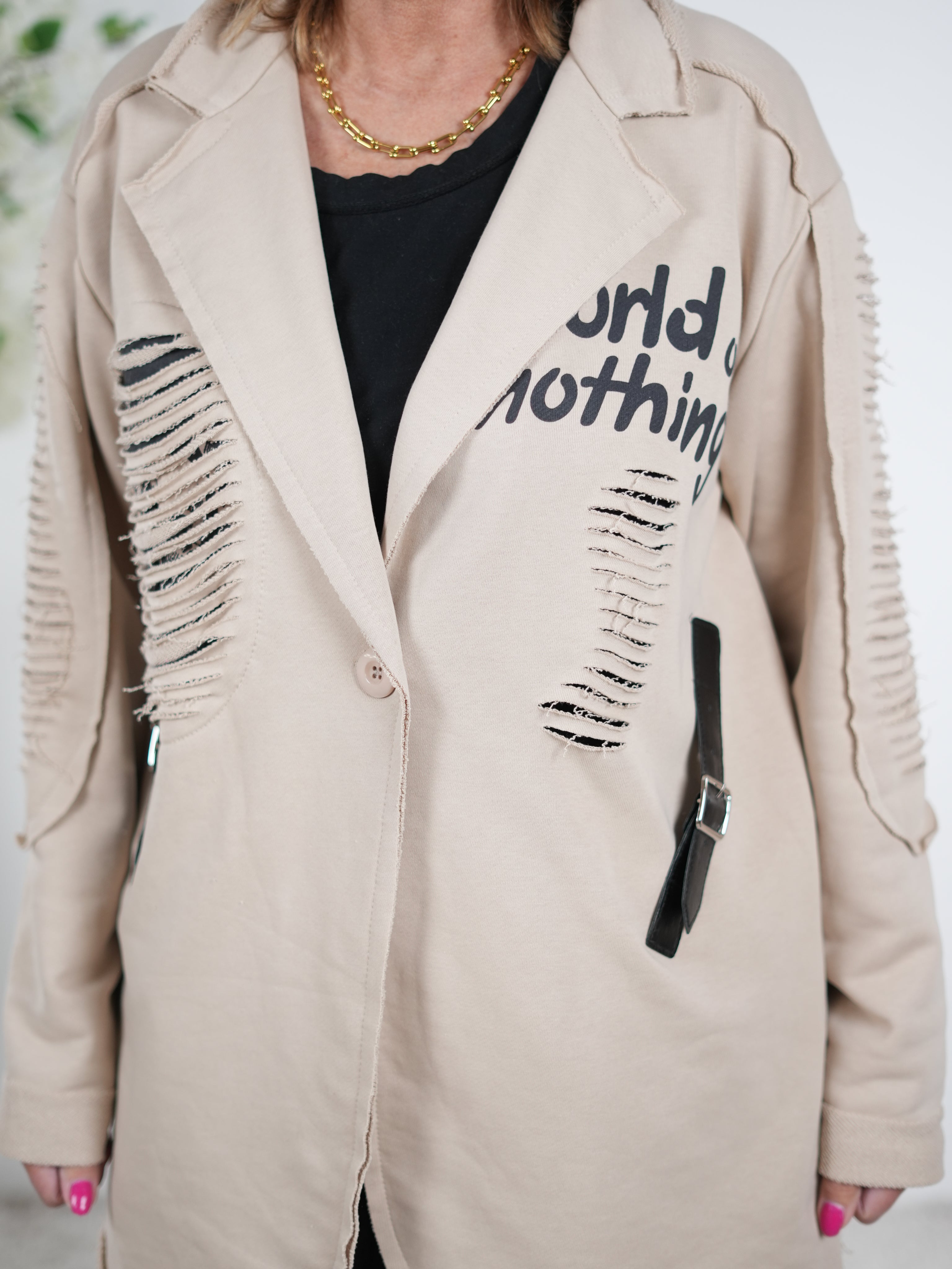 ausgefallener Sweaty Blazer mit Skull Motiv