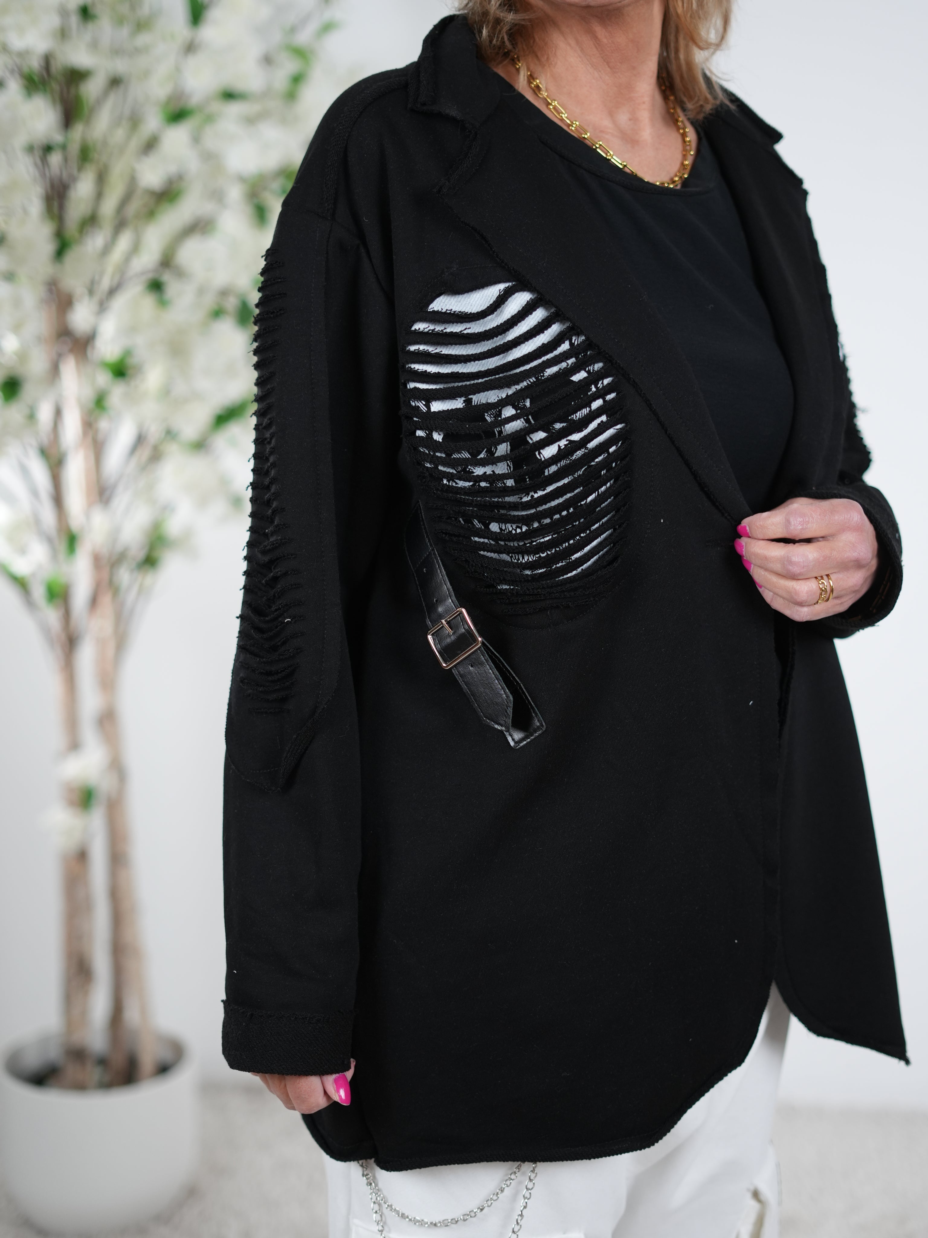 ausgefallener Sweaty Blazer mit Skull Motiv