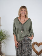 Basic Shirt mit Knopfleiste, kastig geschnitten