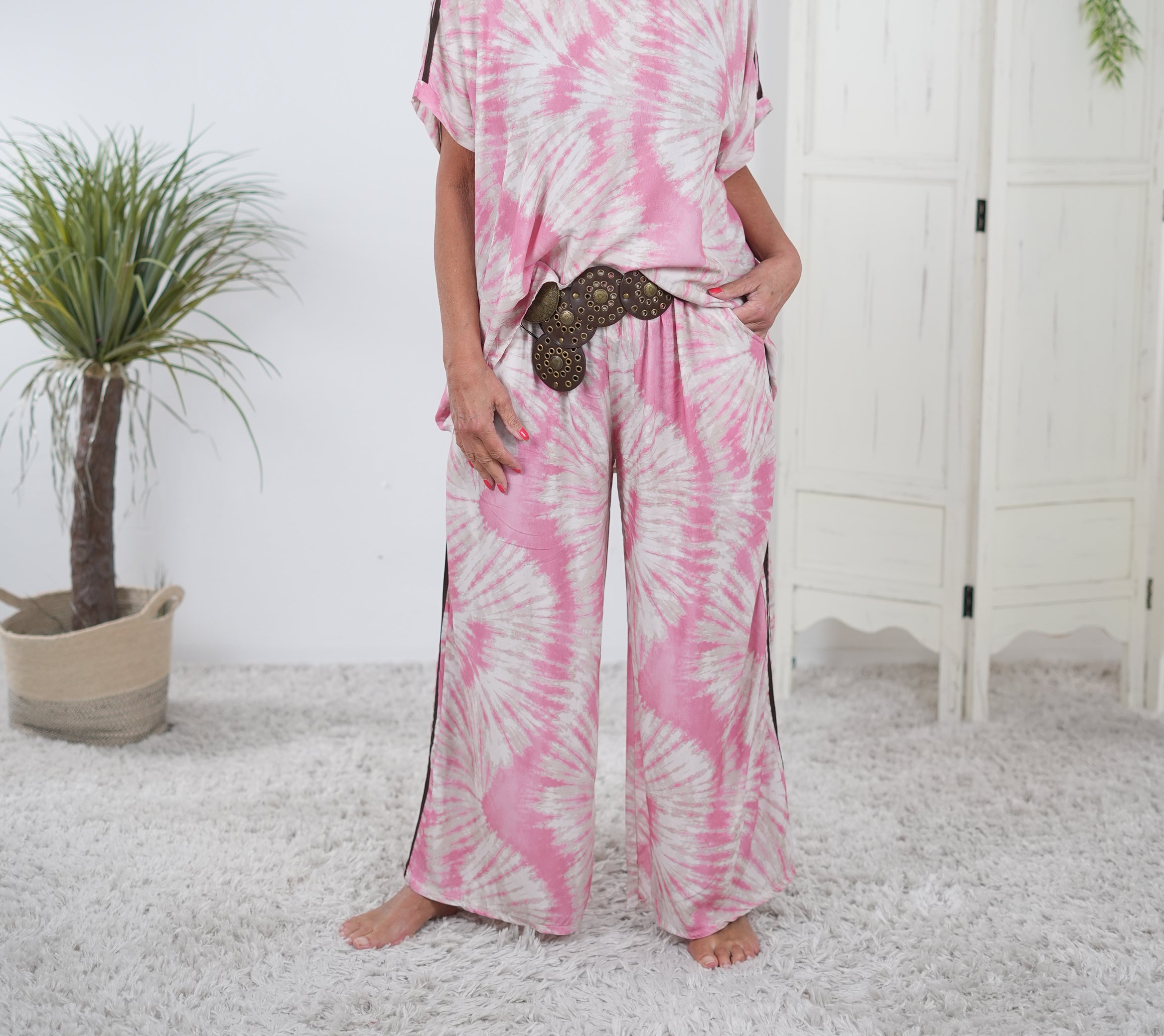Batik Marlene Hose mit seitlichen Streifen