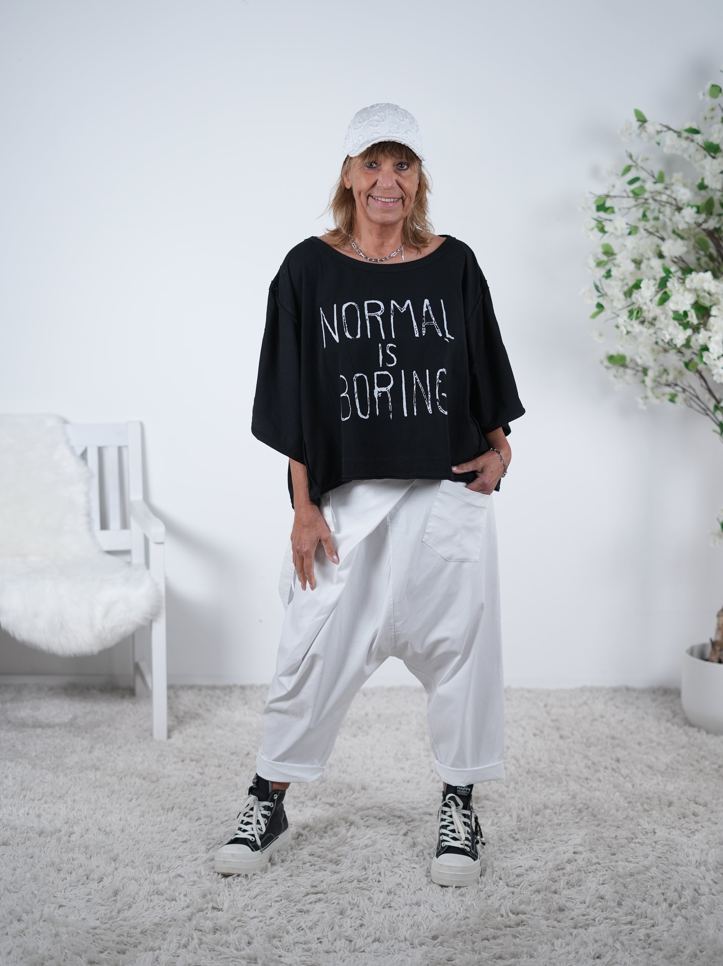 Crop Shirt mit Statement Schriftzug