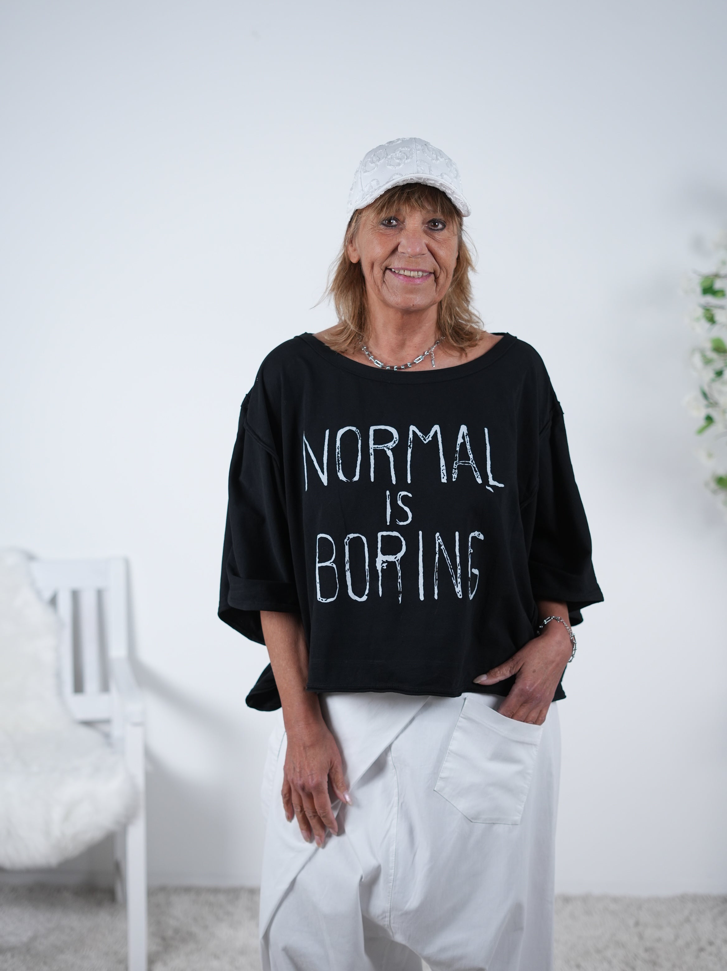 Crop Shirt mit Statement Schriftzug