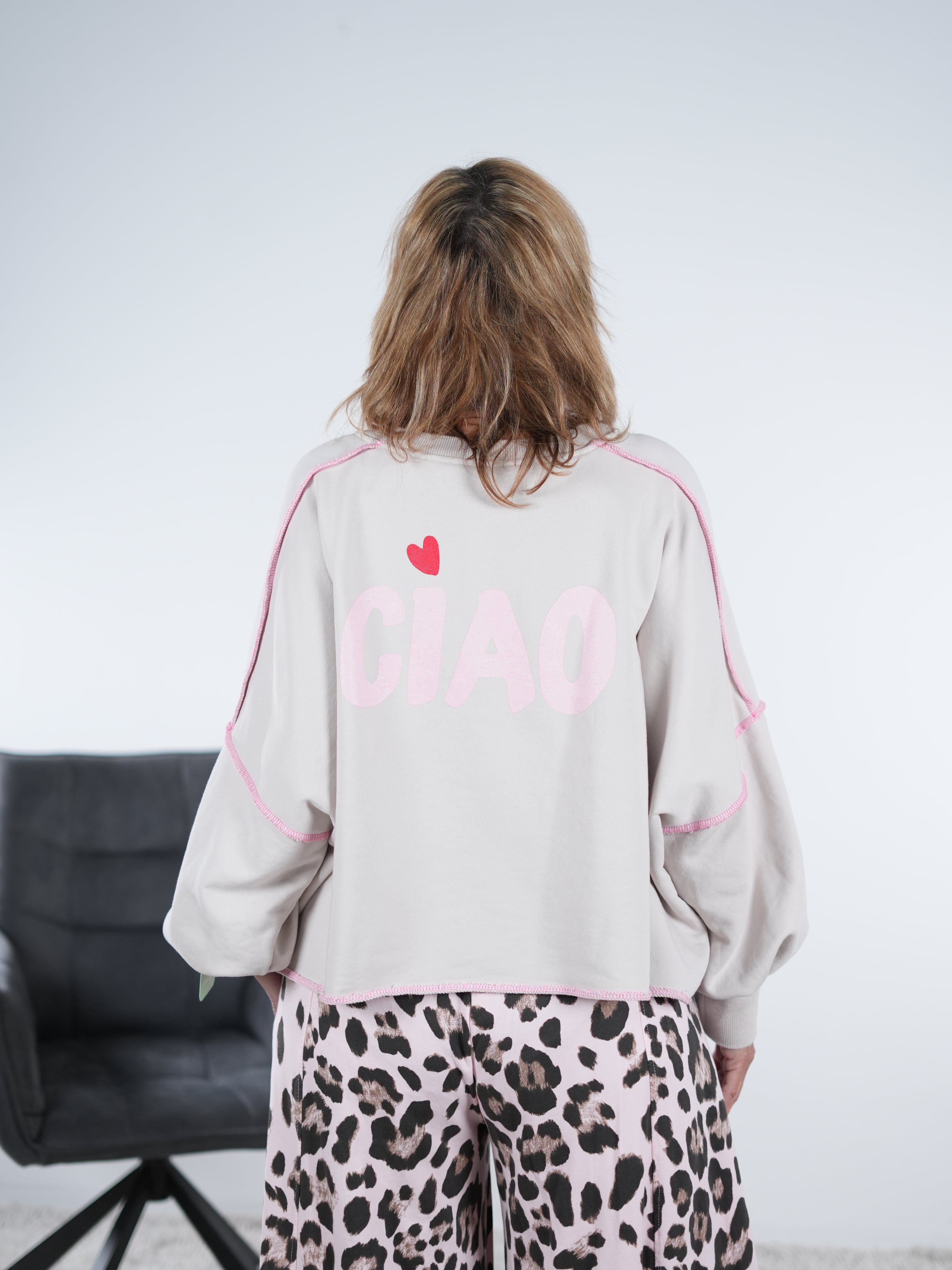 Crop Sweaty mit bunten Außennähten