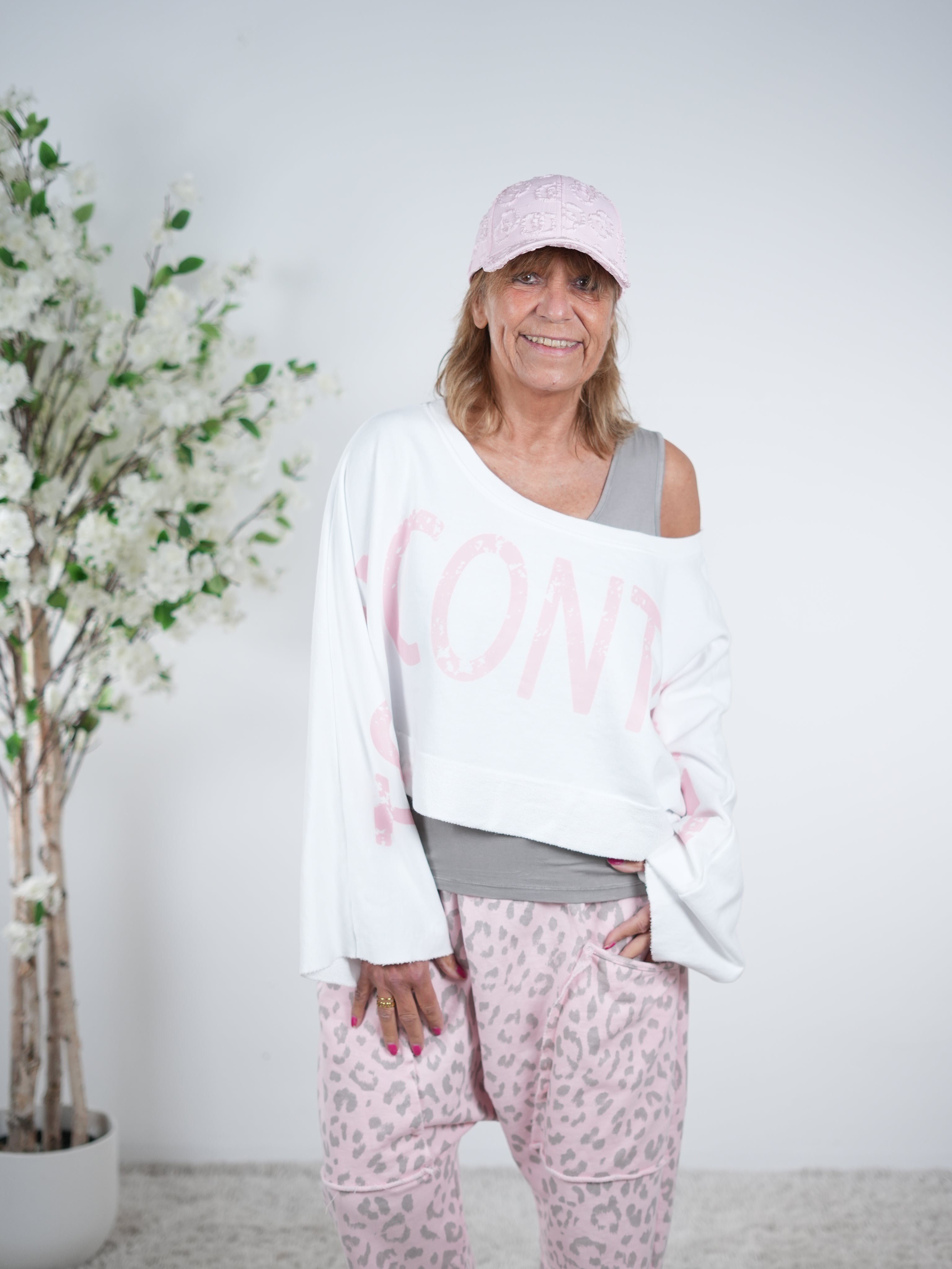 Crop Sweaty "to be continued" One Size (ca. bis Gr. 46) Weiß