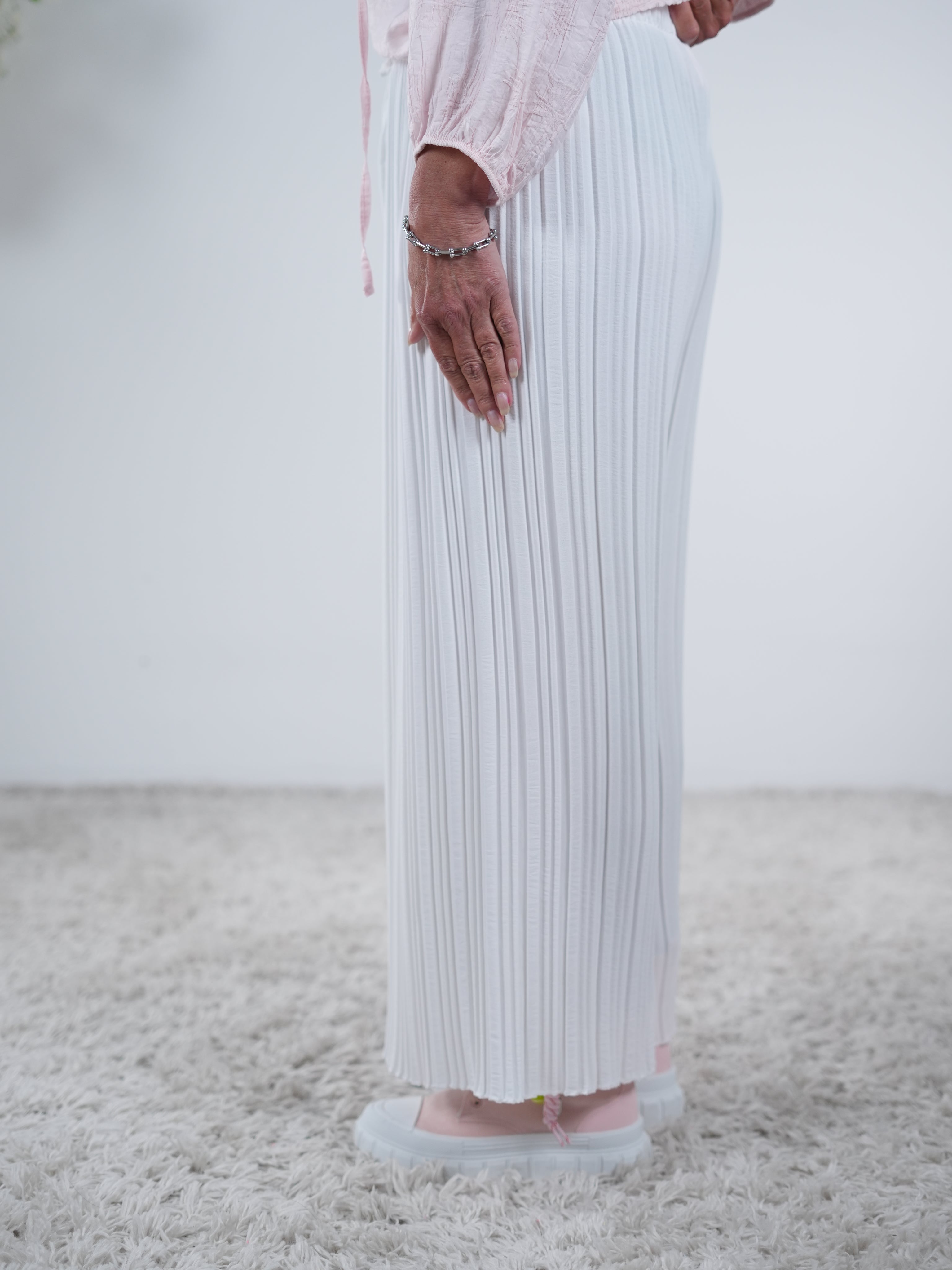 Elegante Plissee Hose mit elastischem Bundchen