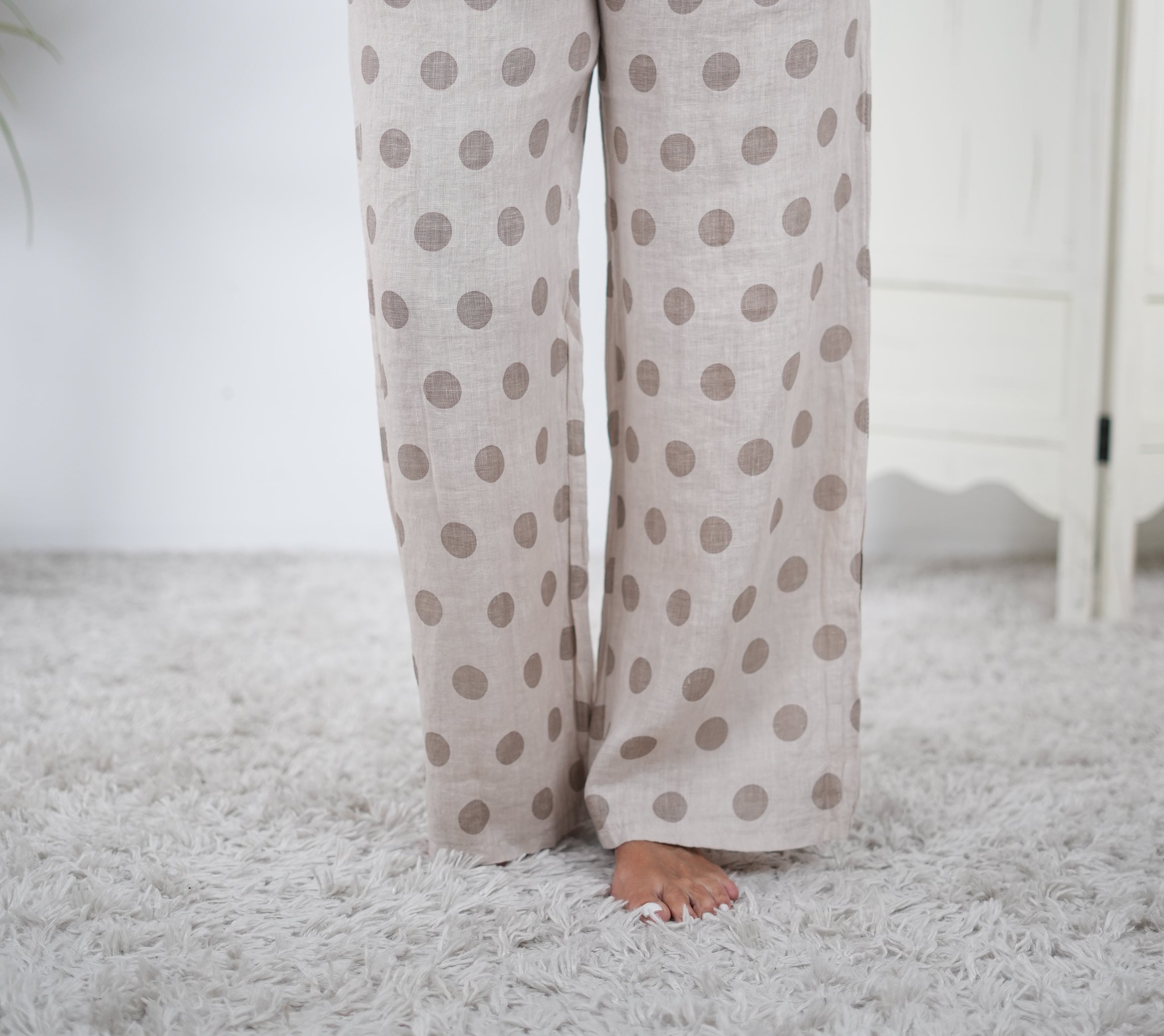 gerade geschnittene Marlene Hose, Dot design