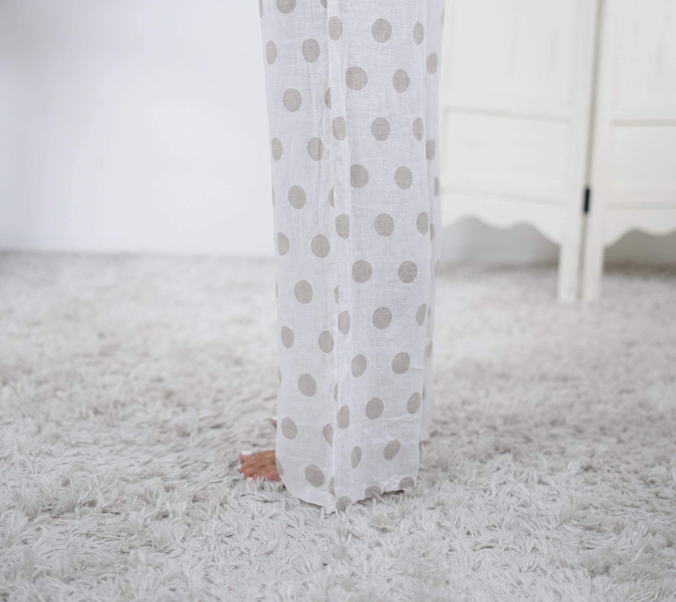 gerade geschnittene Marlene Hose, Dot design