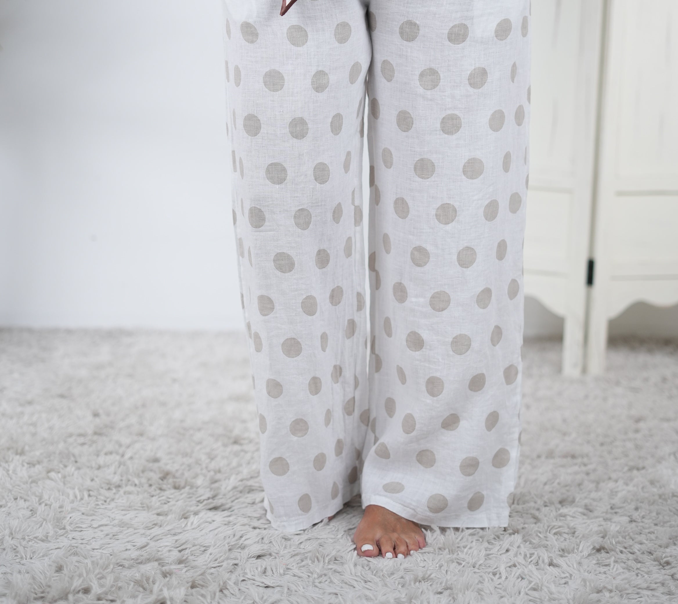 gerade geschnittene Marlene Hose, Dot design