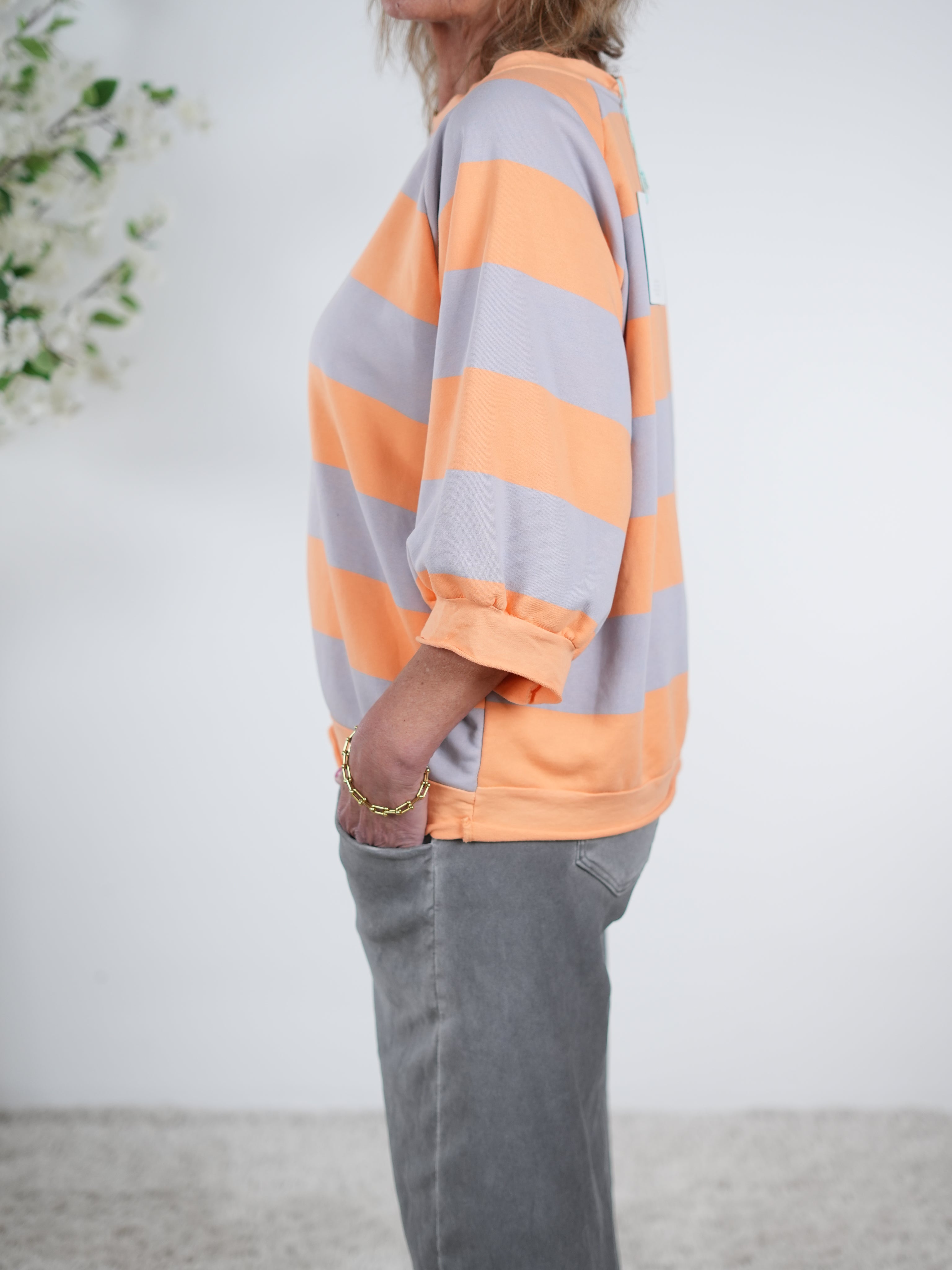 gestreiftes Sweaty mit Rundhalsausschnitt