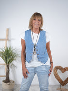 Jeans Weste mit Knopfleiste