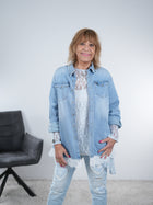 Jeanshemd mit Spitze