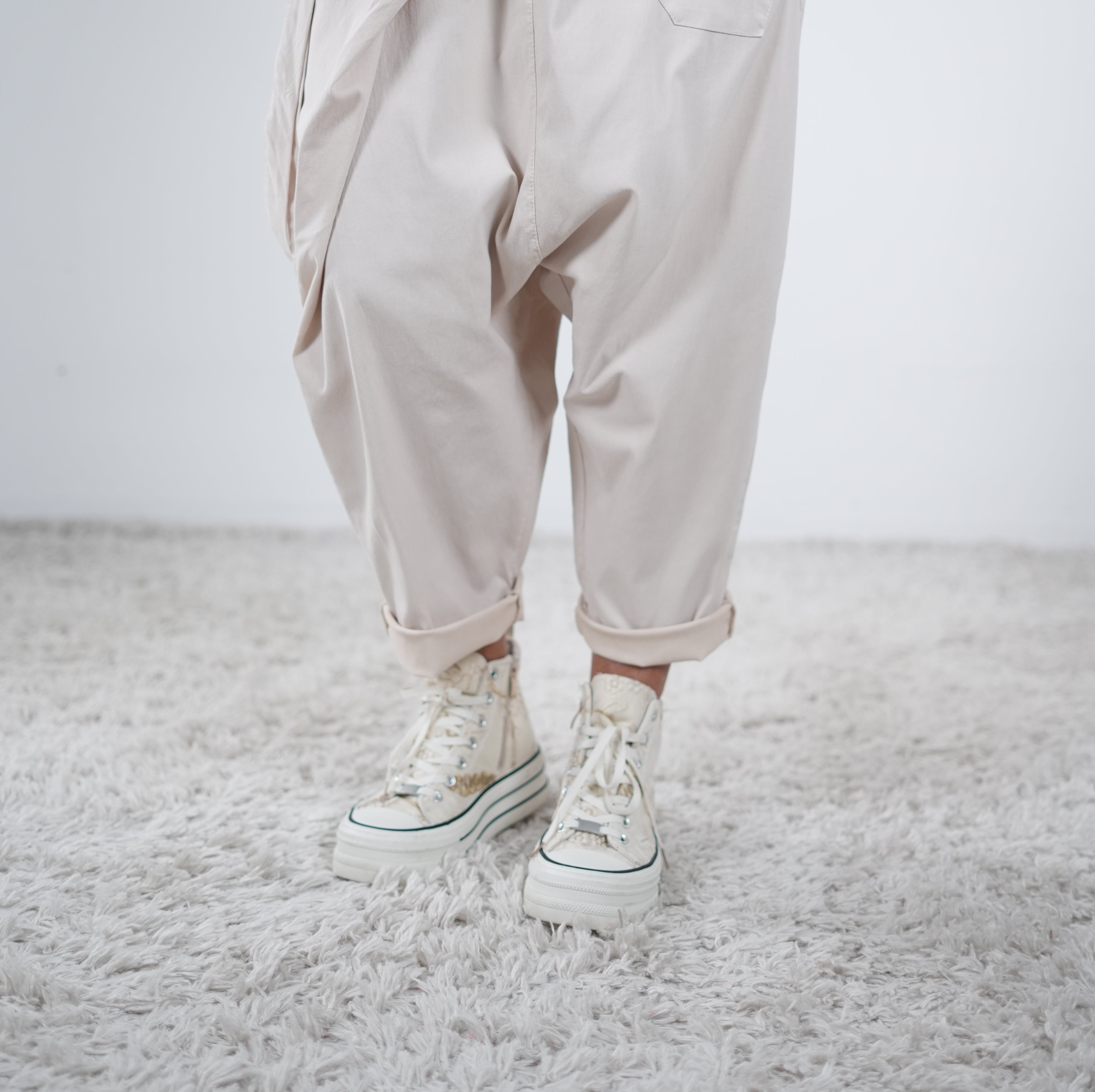 lässige Haremshose One Size (ca Gr. 38 "oversize"-44) Beige