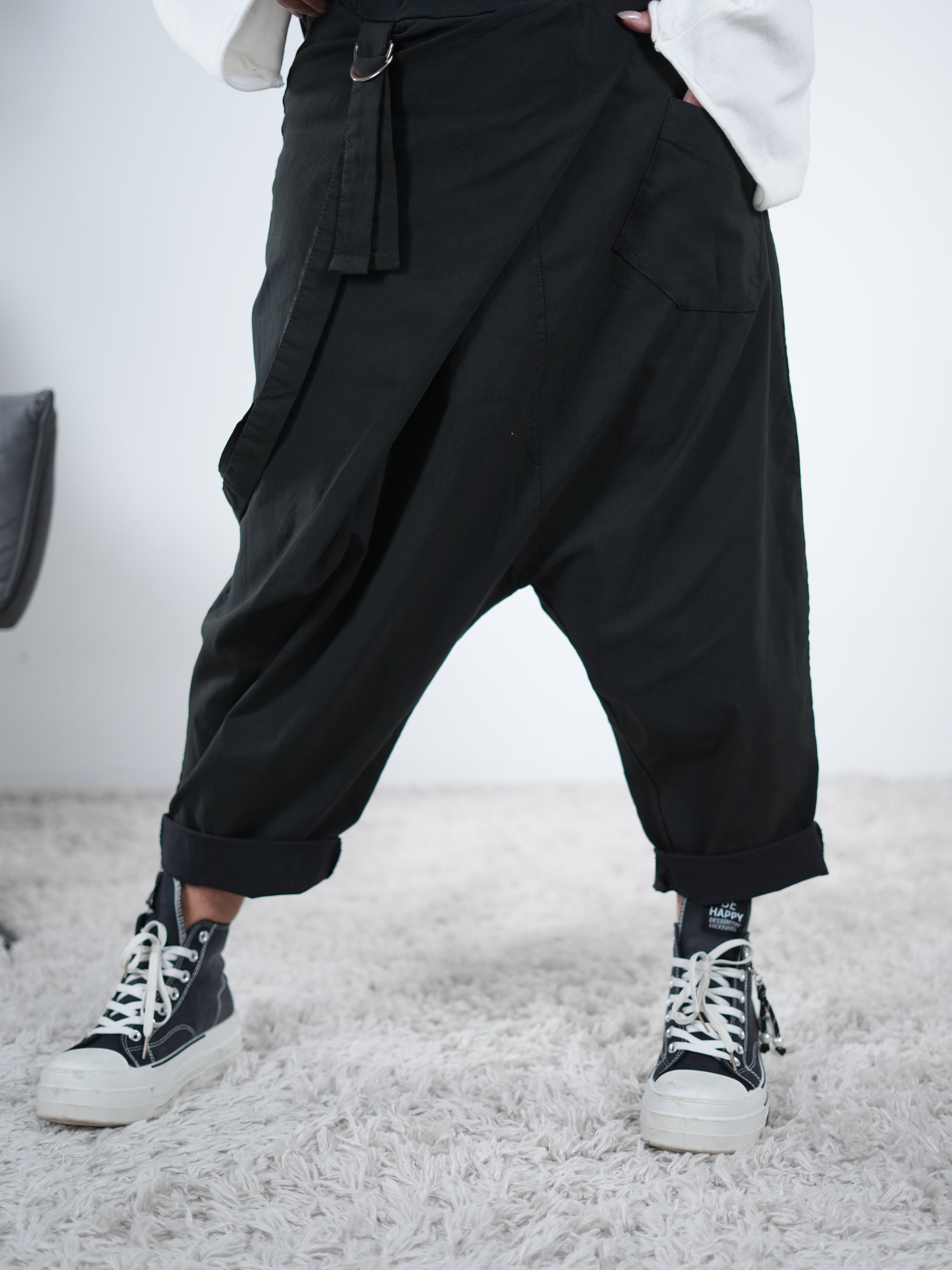 lässige Haremshose One Size (ca Gr. 38 "oversize"-44) Schwarz