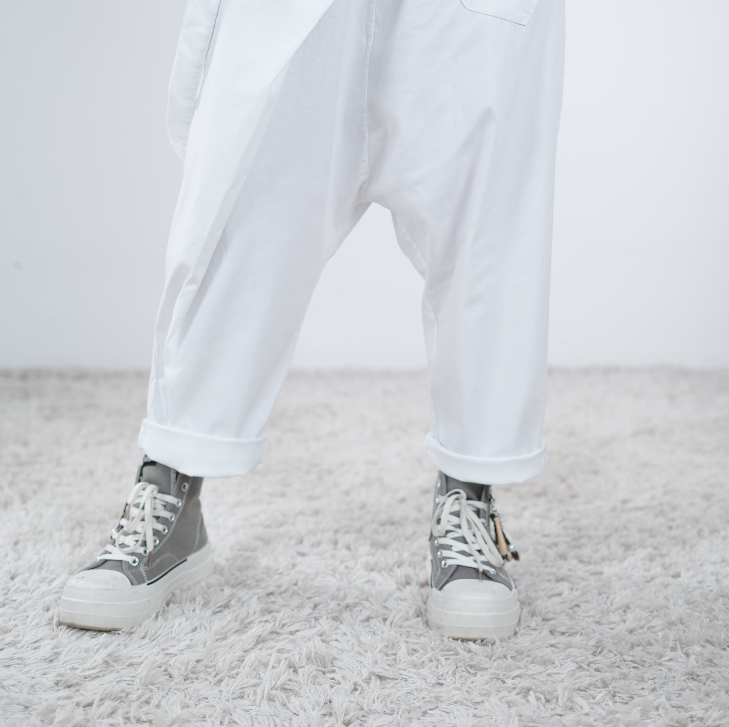 lässige Haremshose One Size (ca Gr. 38 "oversize"-44) Weiß