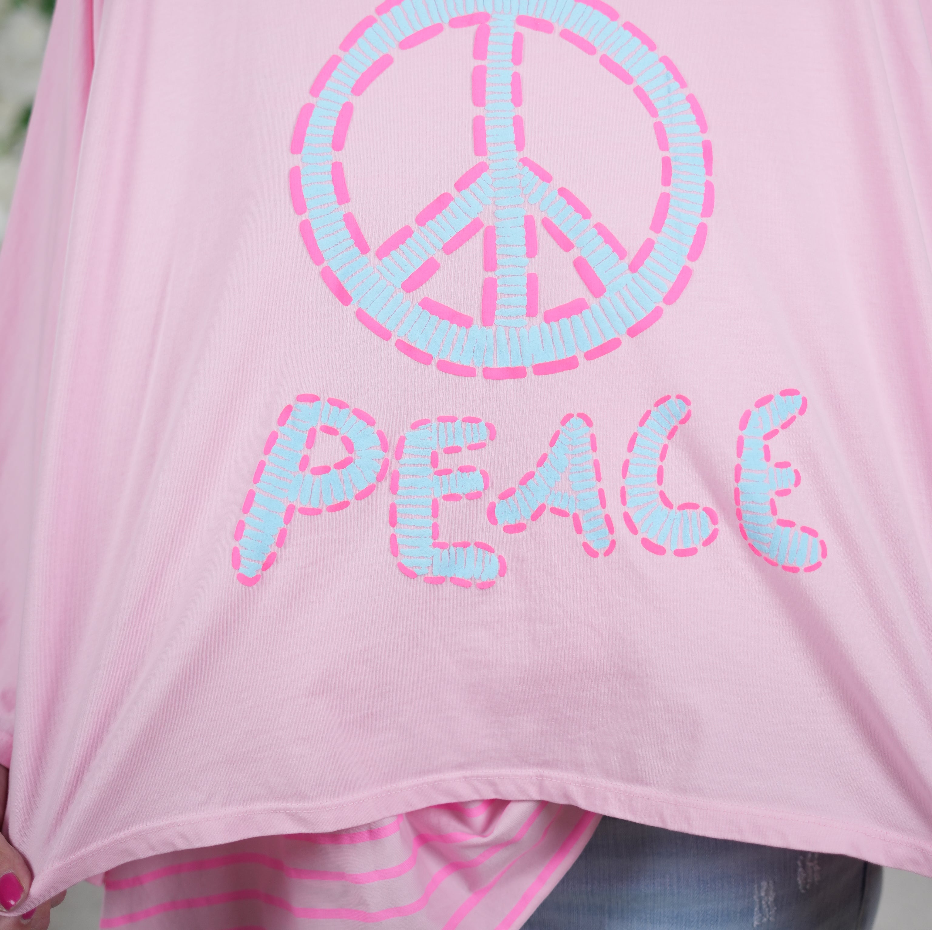 Lässiger Poncho mit "Peace" Print