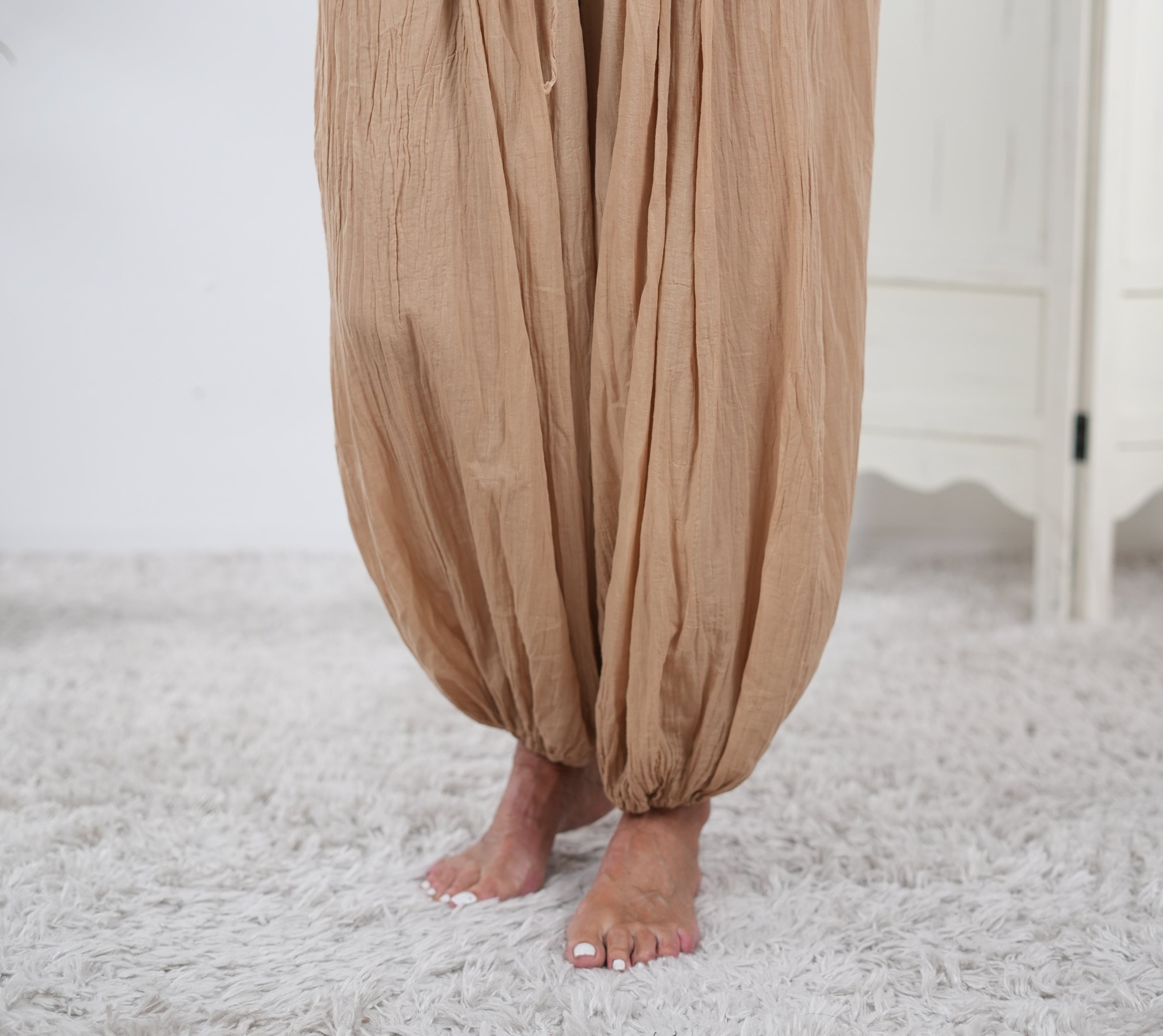 Leichte Pumphose, unifarben Camel