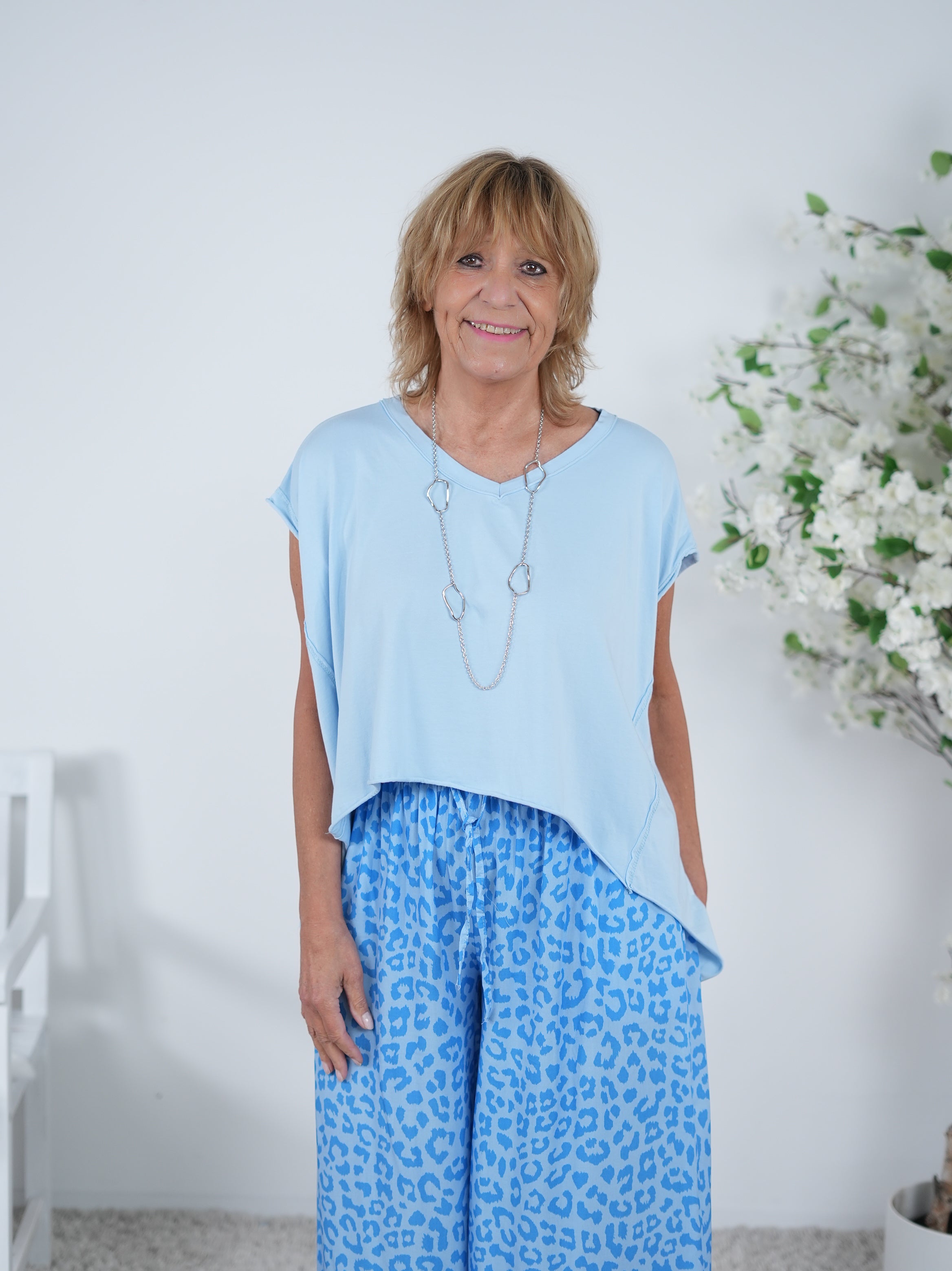 leichter Poncho, unifarben Einheitsgröße (ca Gr. 38-44) Blau