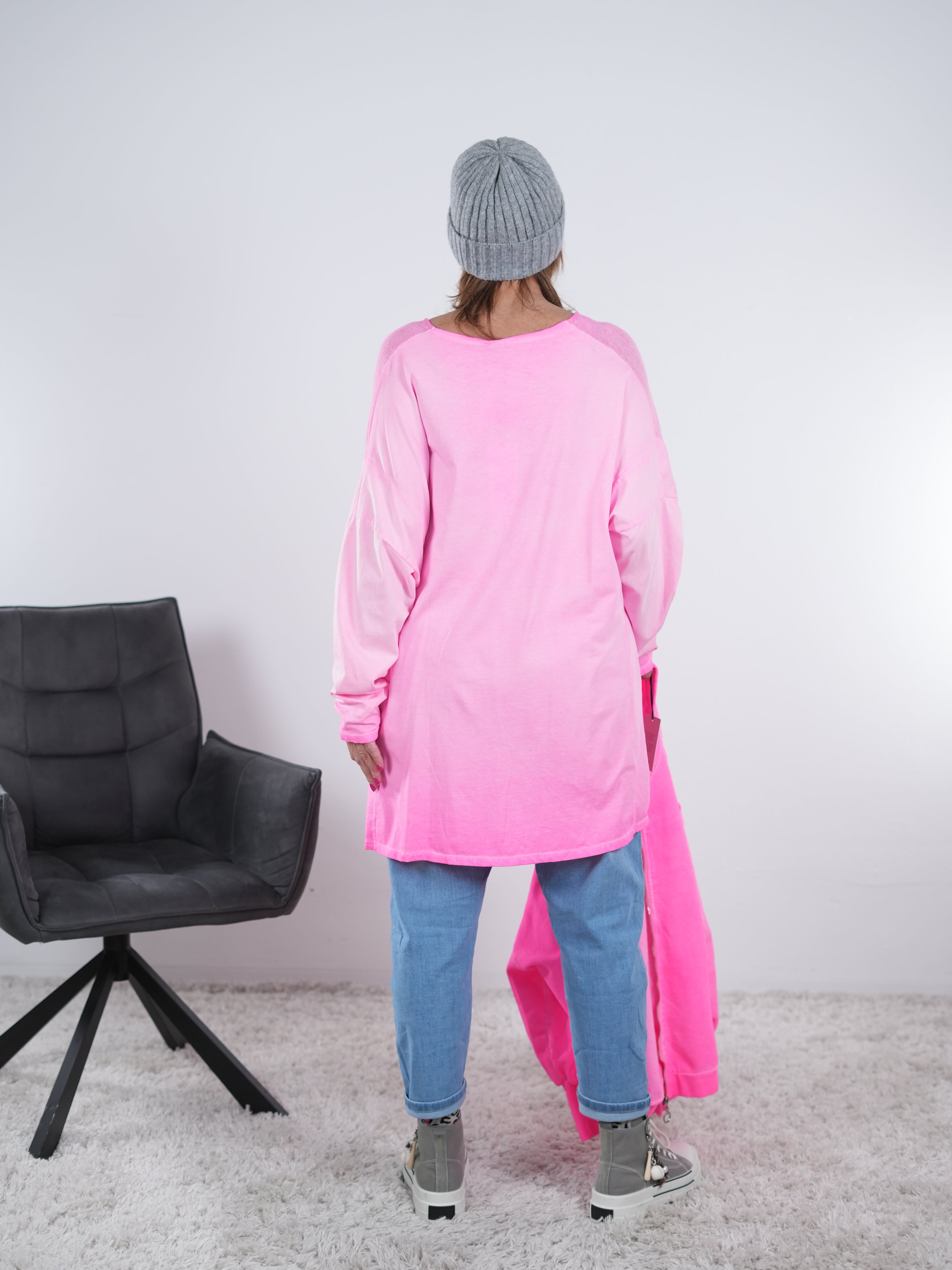 leichtes oversize Shirt im Materialmix