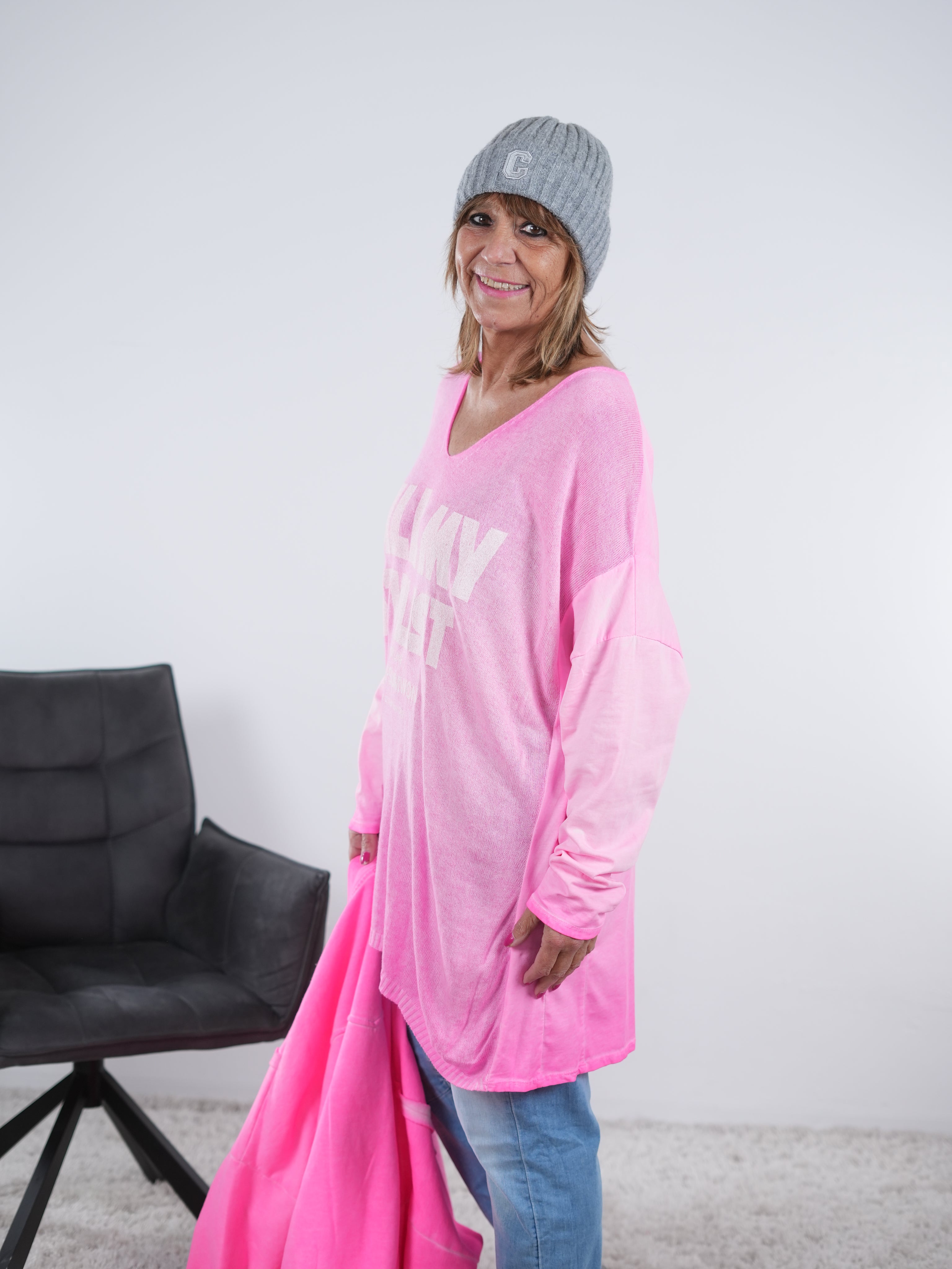 leichtes oversize Shirt im Materialmix