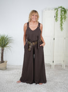 Leinen Jumper mit weitem Bein