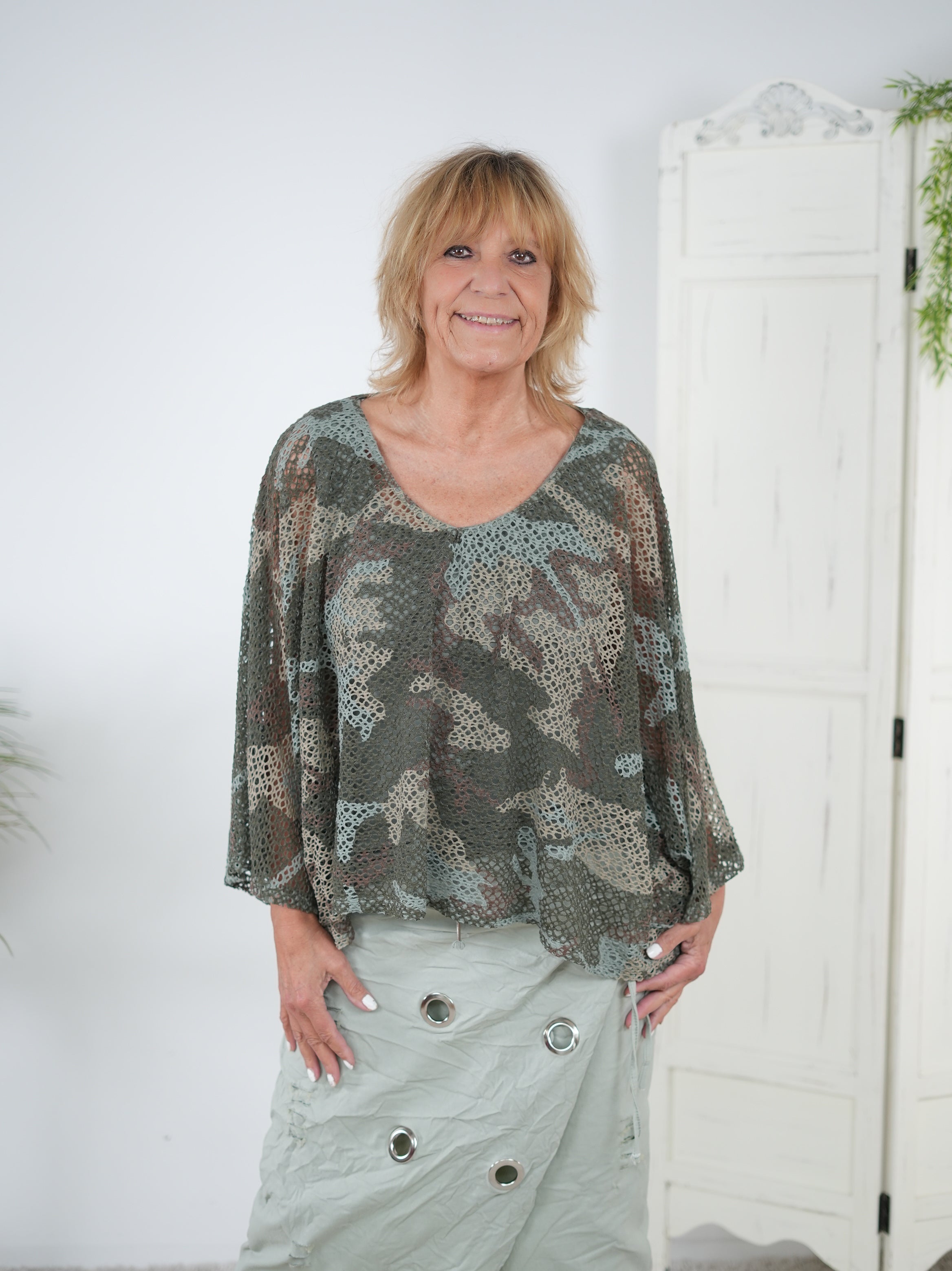 Netz Poncho in Camouflage