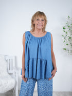 niedliches Top im Jeans Look mit Rückenausschnitt