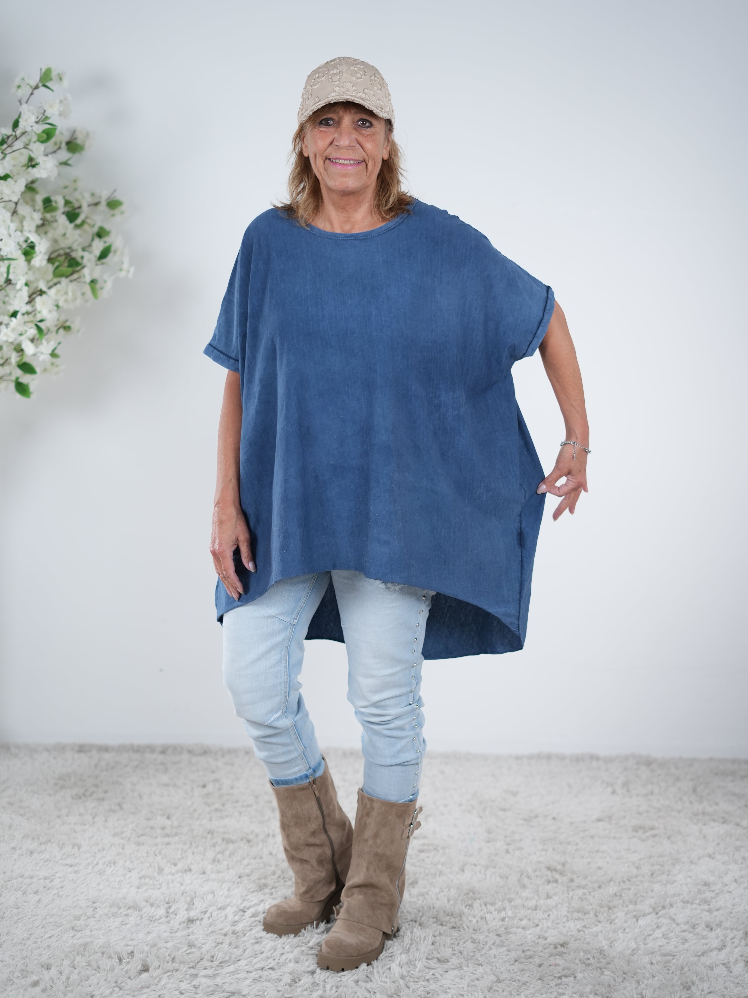 oversize Basic Shirt im Vokuhila Schnitt