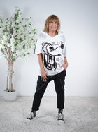 oversize Shirt mit großem Druck und Kapuze