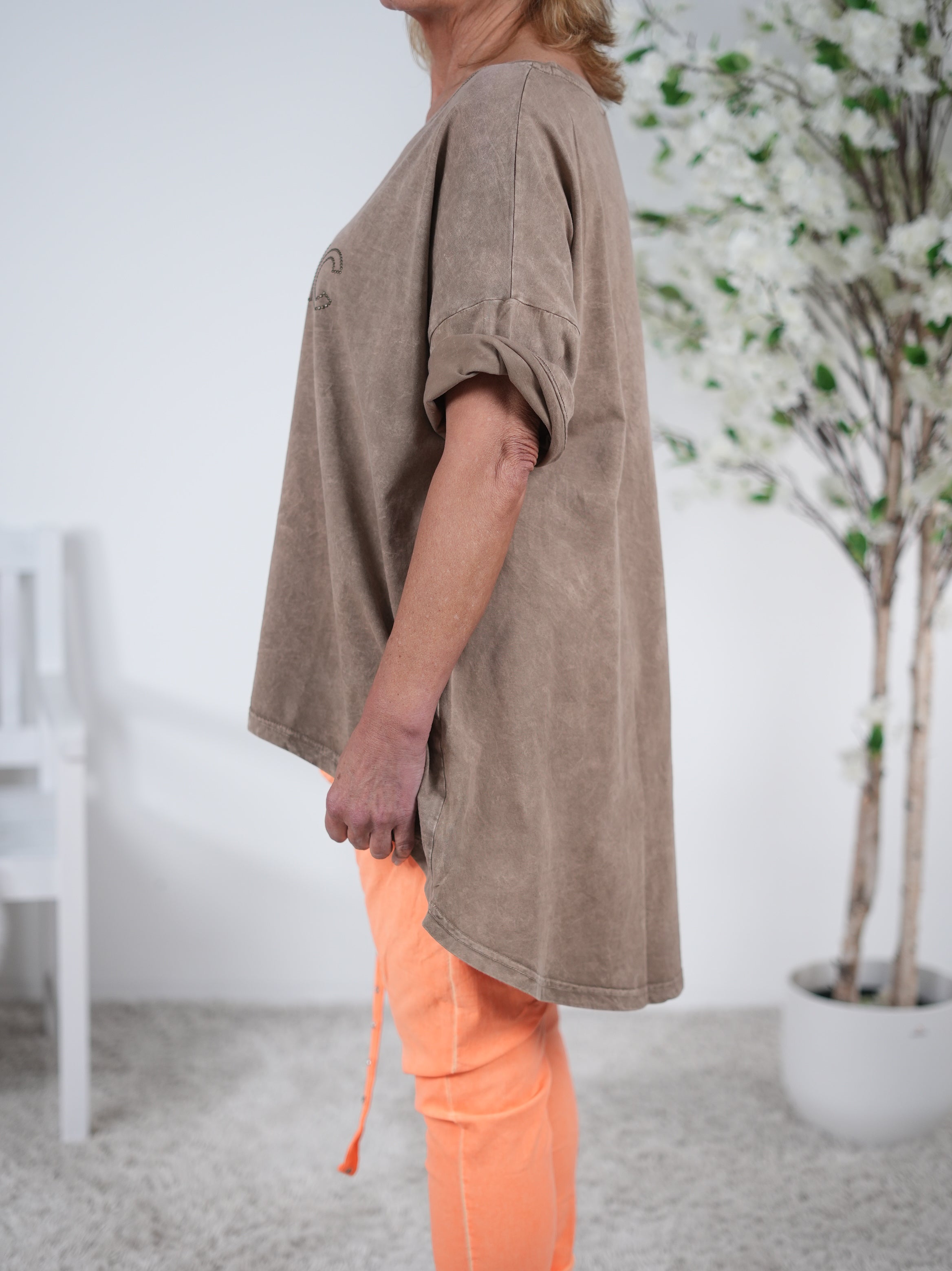 oversize Shirt mit "Music" Schriftzug