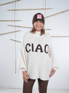 Oversize Strickpulli in Naturtönen