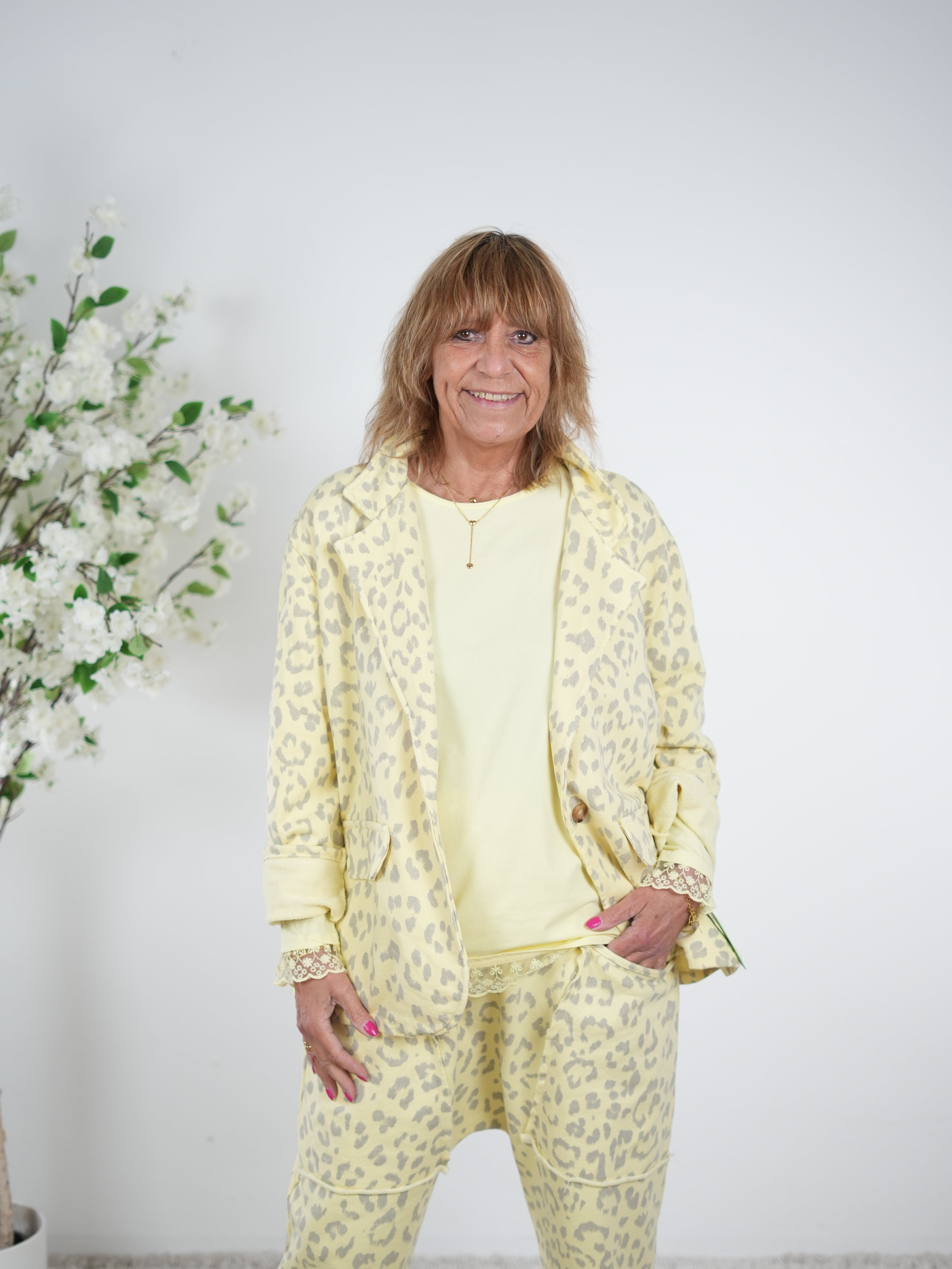 oversize Sweaty Blazer im Leo Look