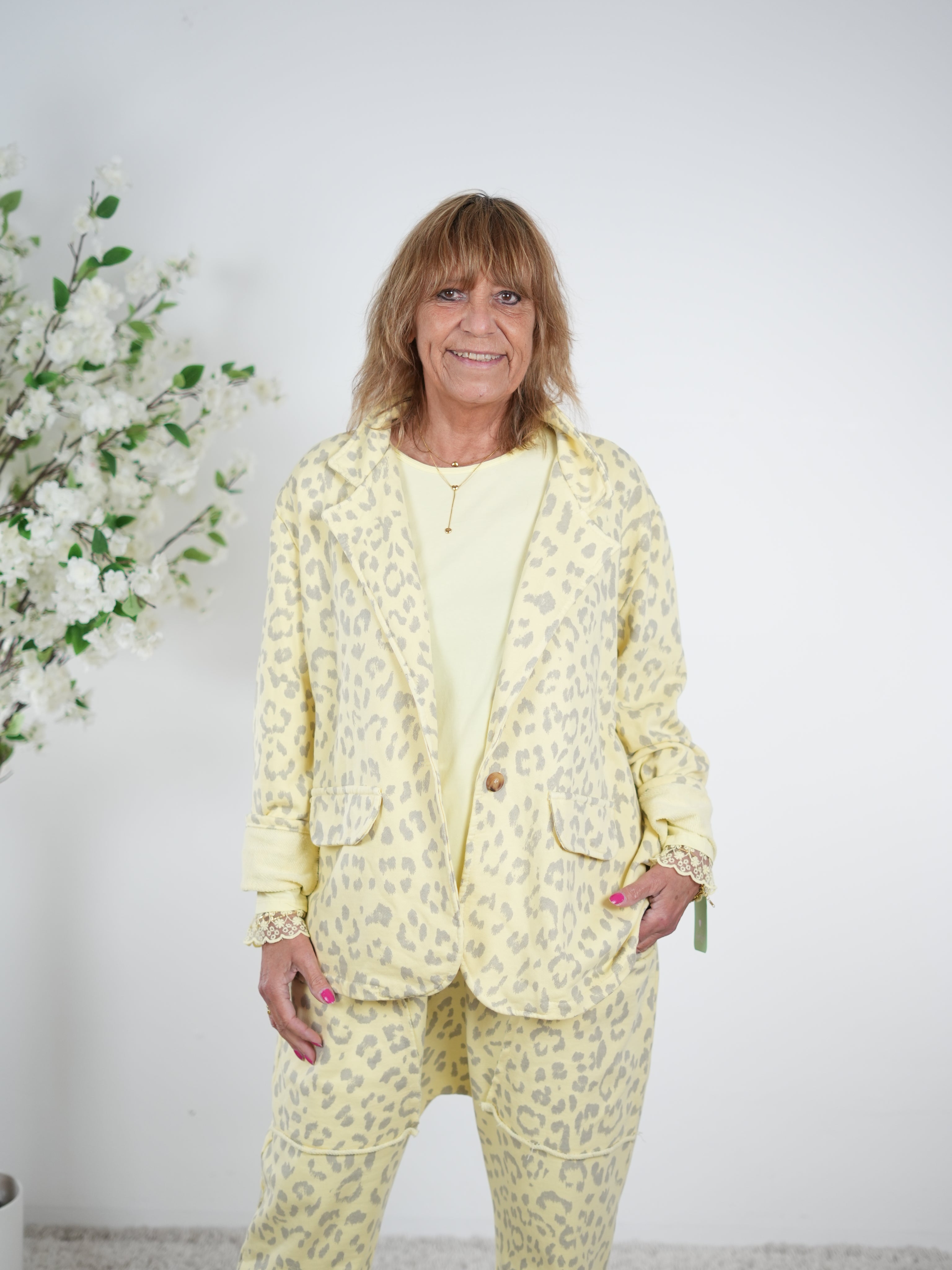 oversize Sweaty Blazer im Leo Look