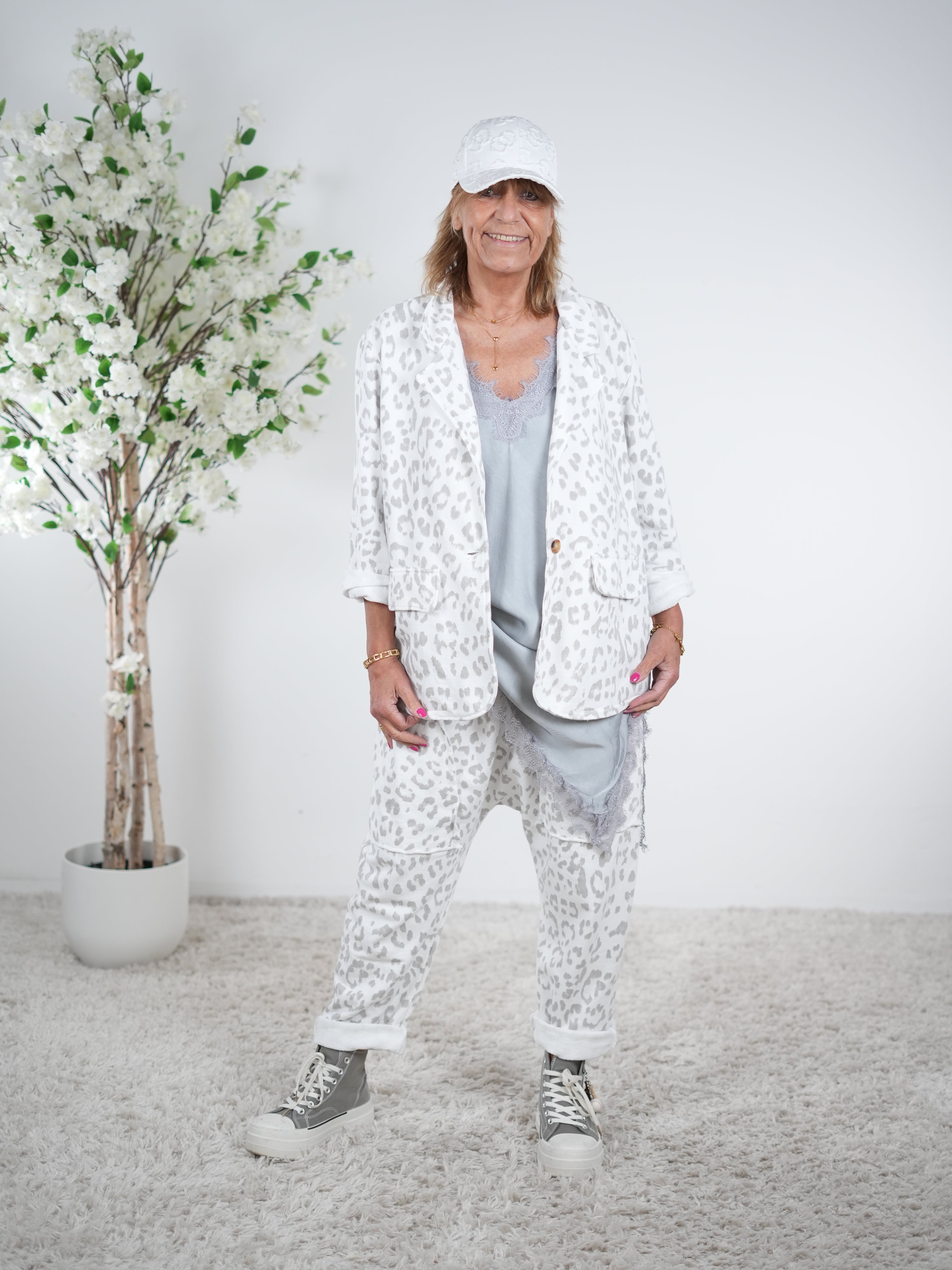 oversize Sweaty Blazer im Leo Look