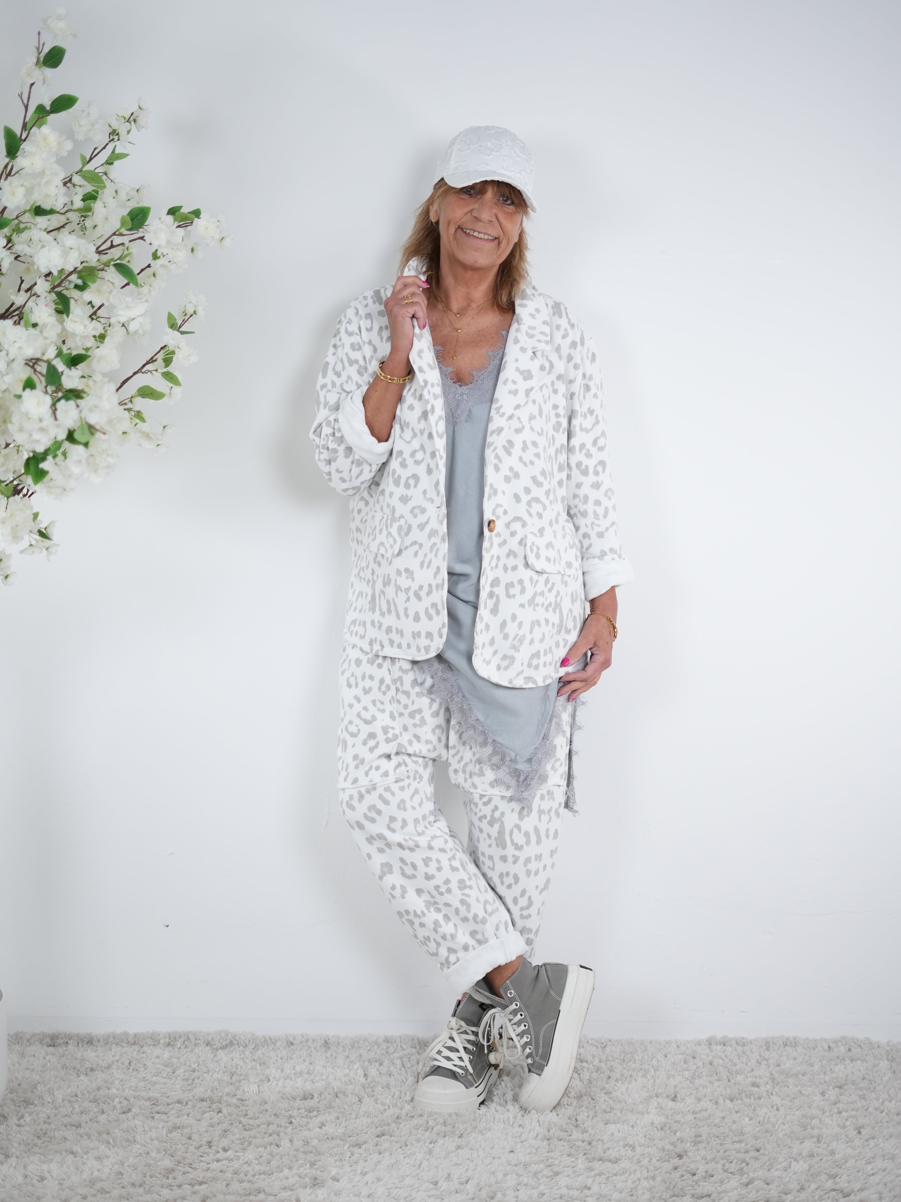 oversize Sweaty Blazer im Leo Look