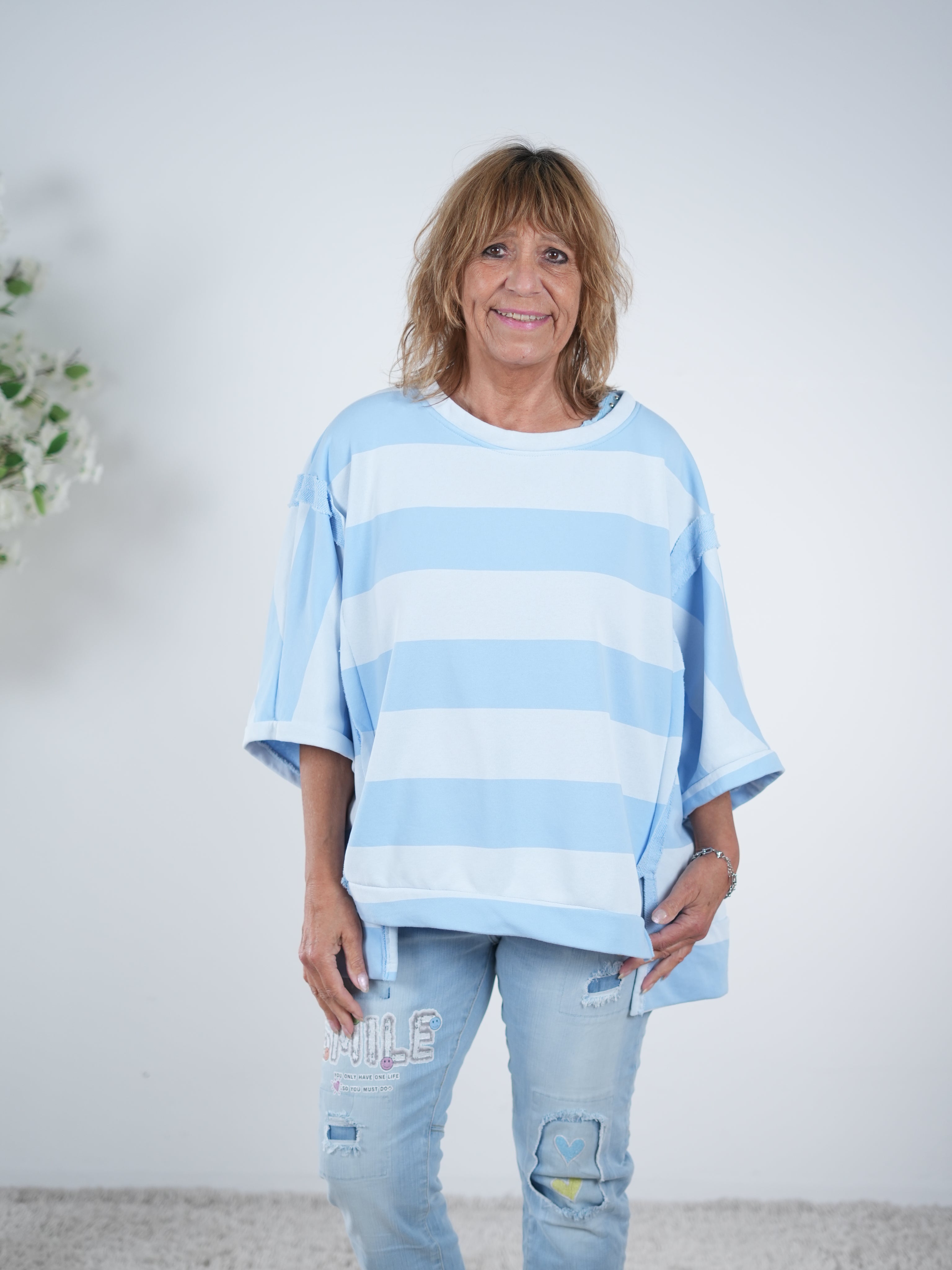 oversized Sweaty im Streifen Design