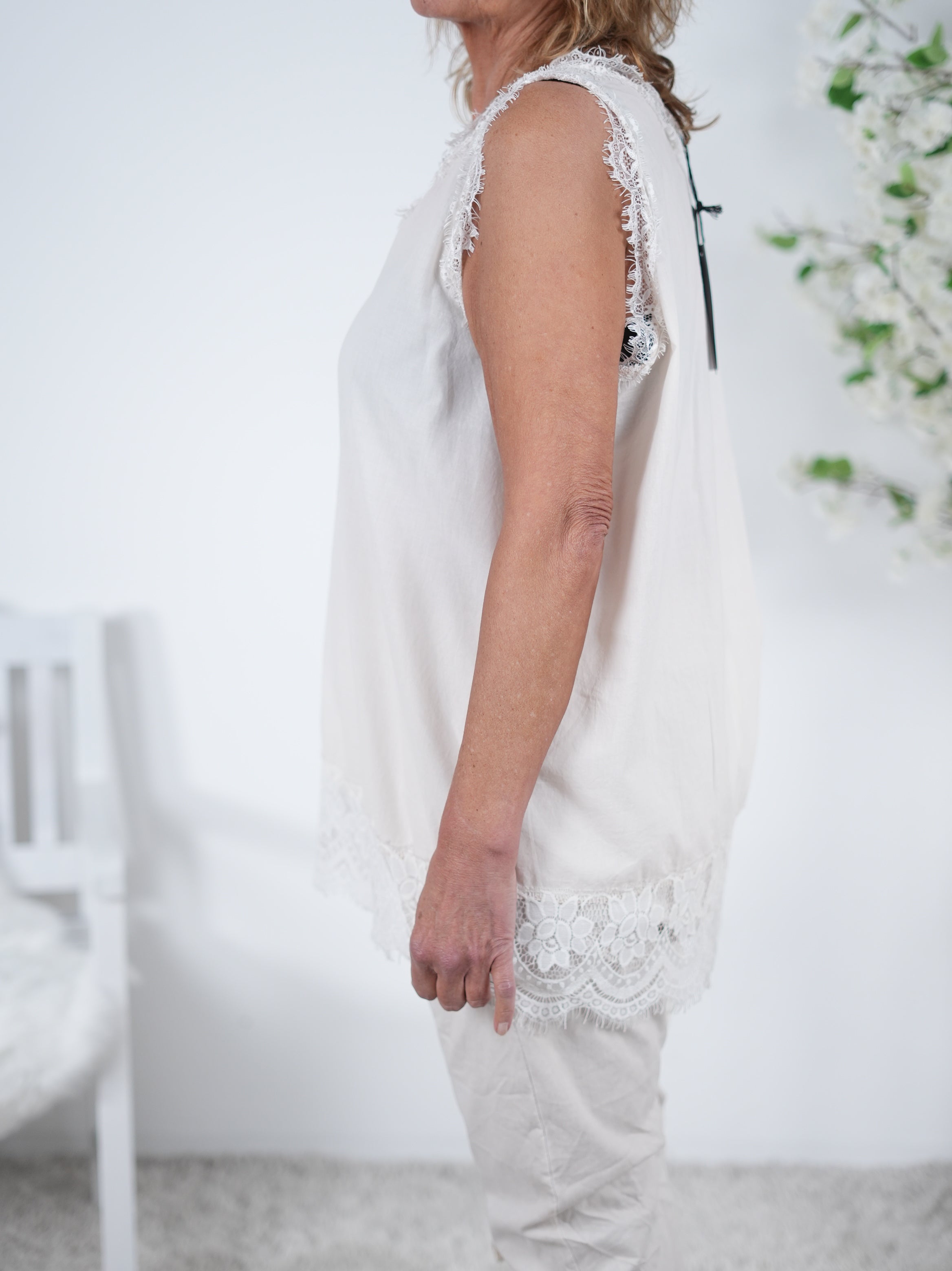 oversized Top mit Spitze