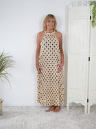 Plissee Kleid im Dot Design