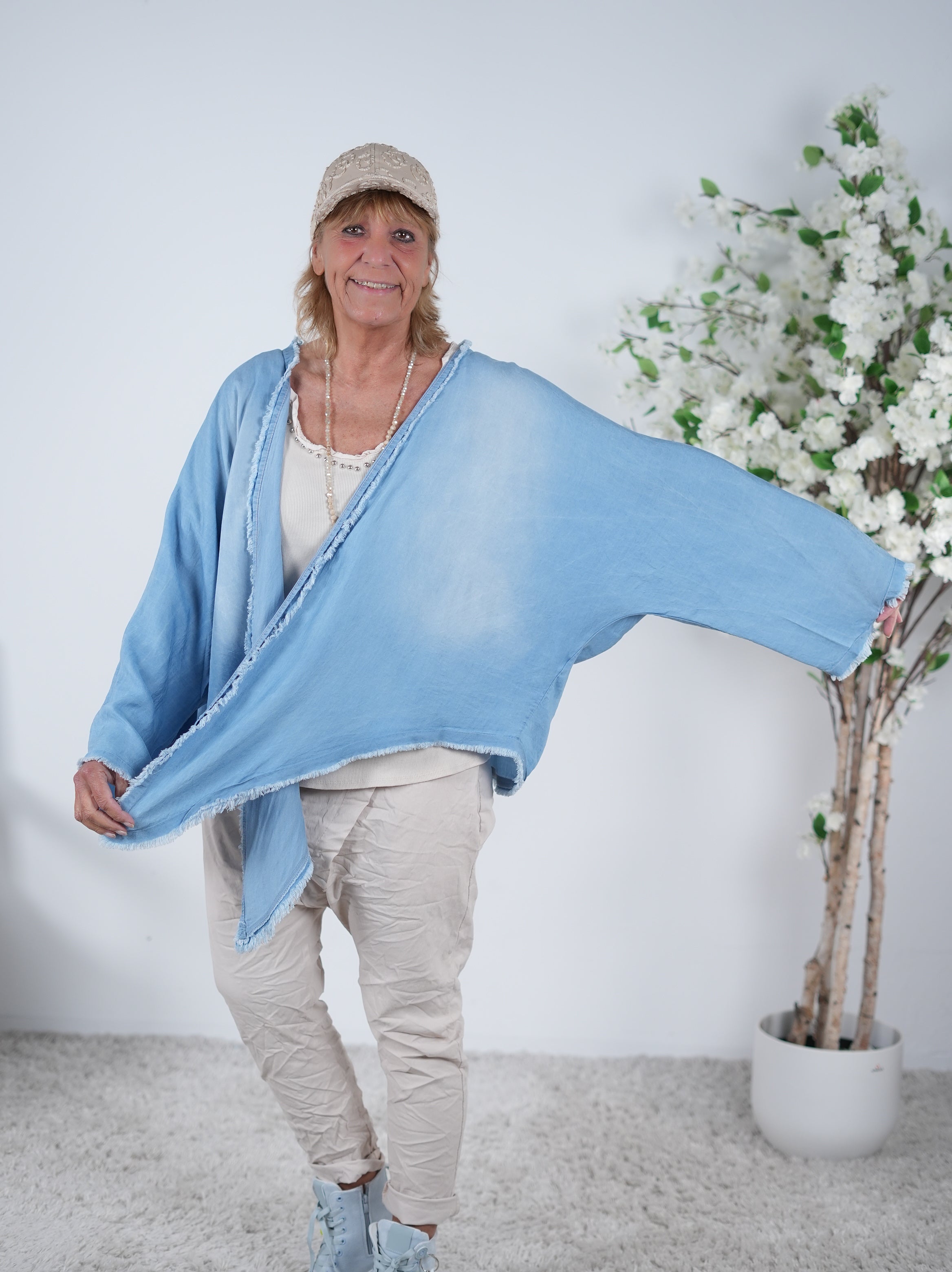 Poncho in Jeans Optik