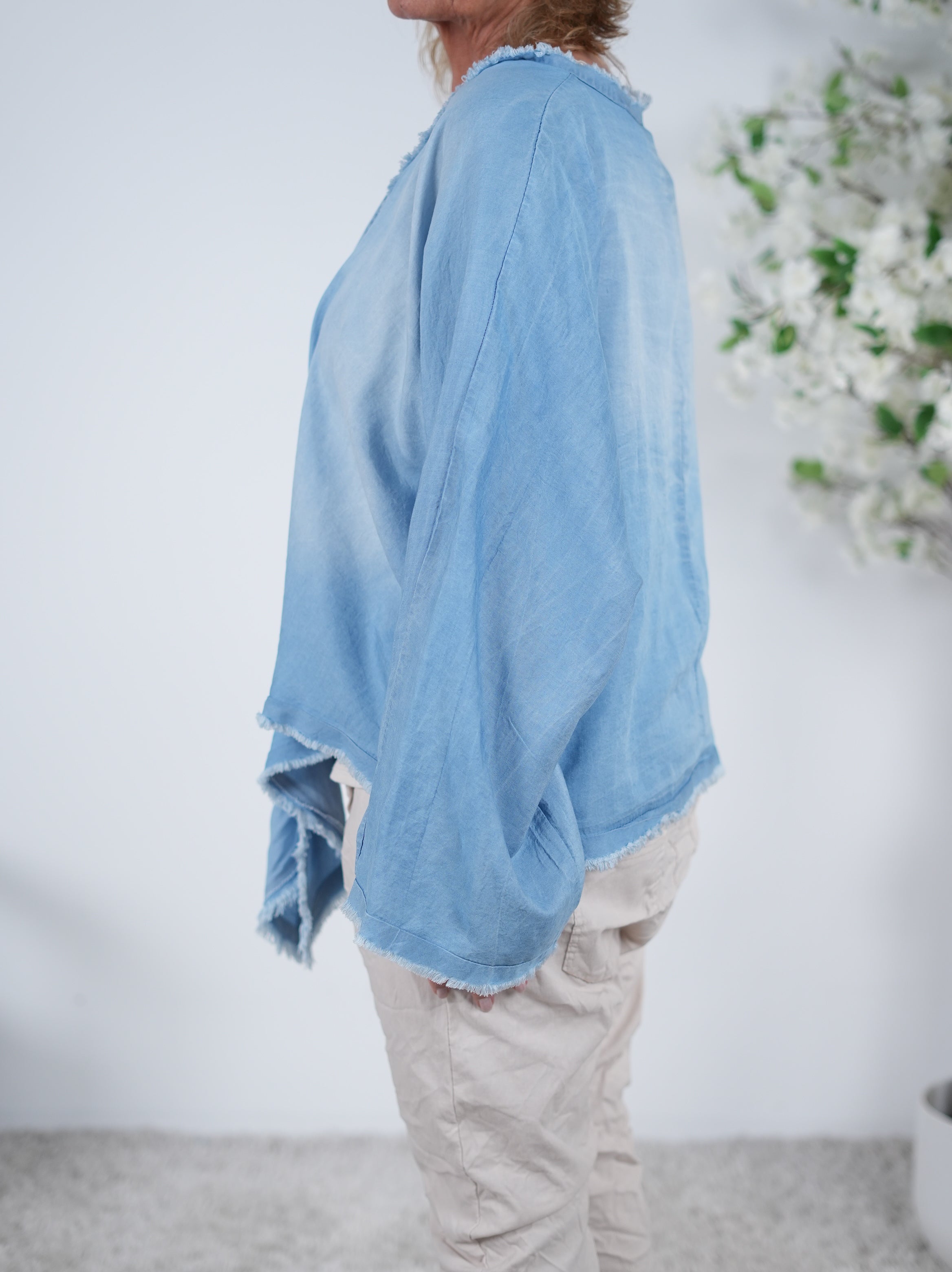 Poncho in Jeans Optik