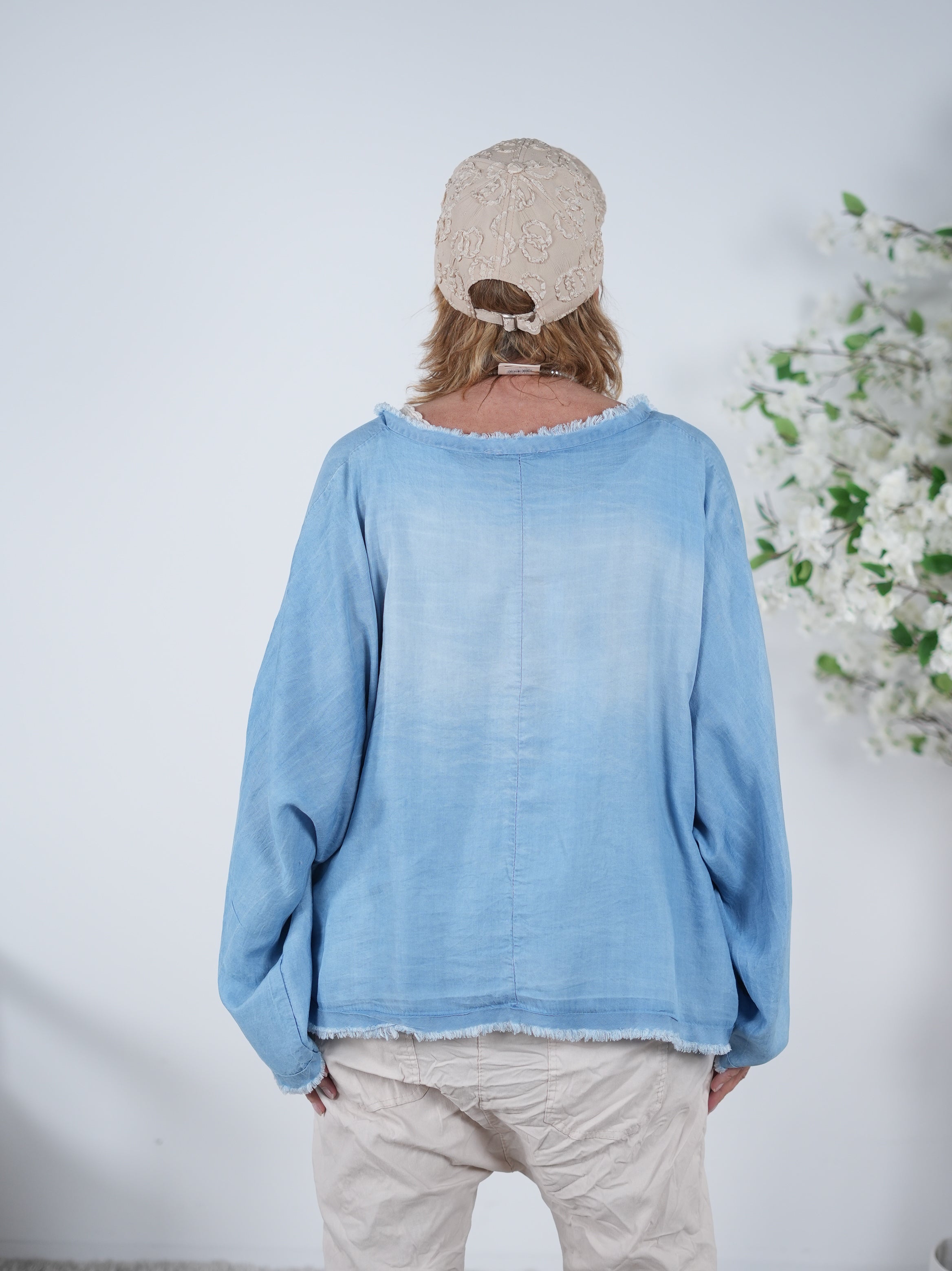 Poncho in Jeans Optik