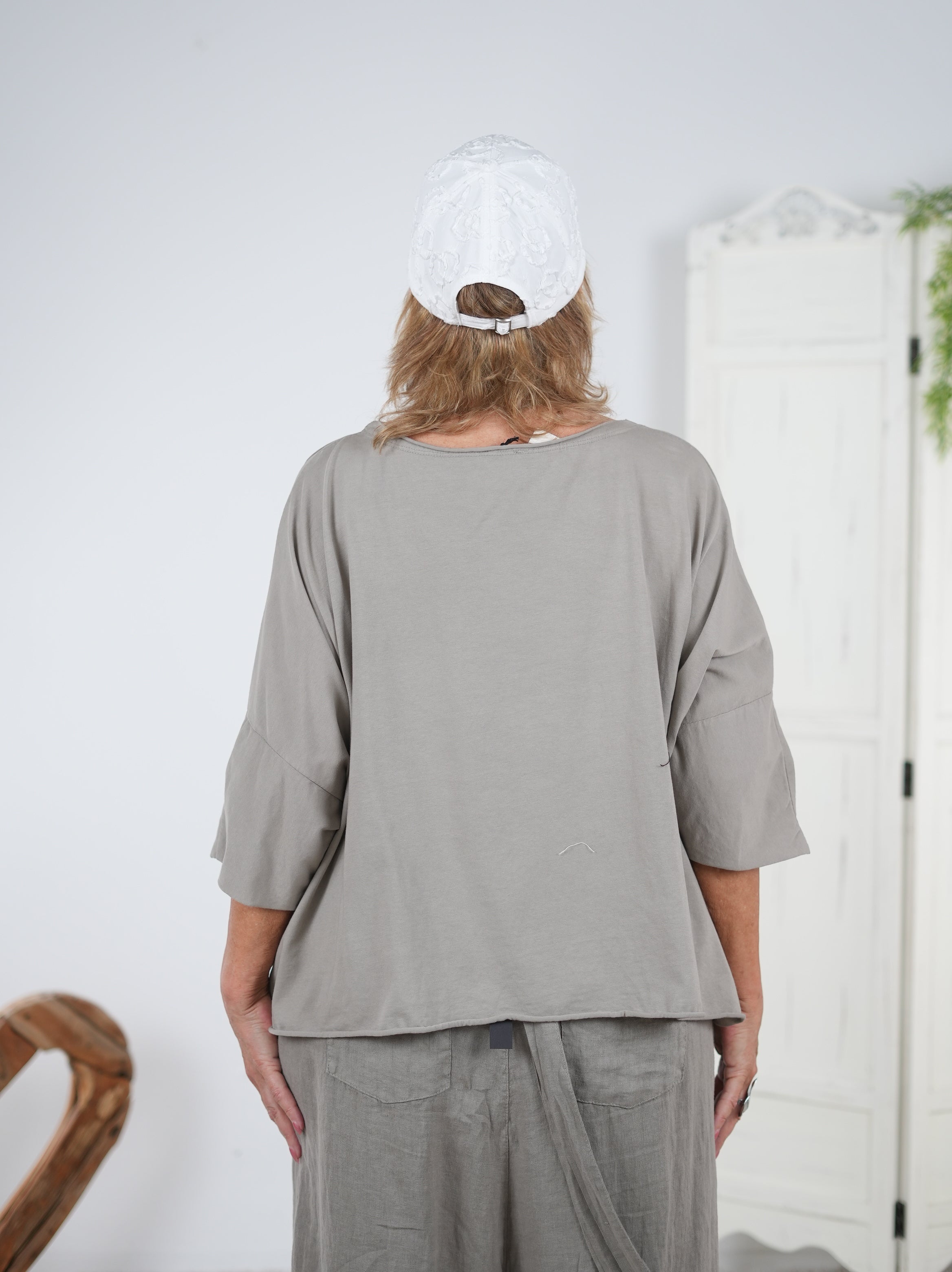 Poncho Shirt mit aufwendigem Motiv